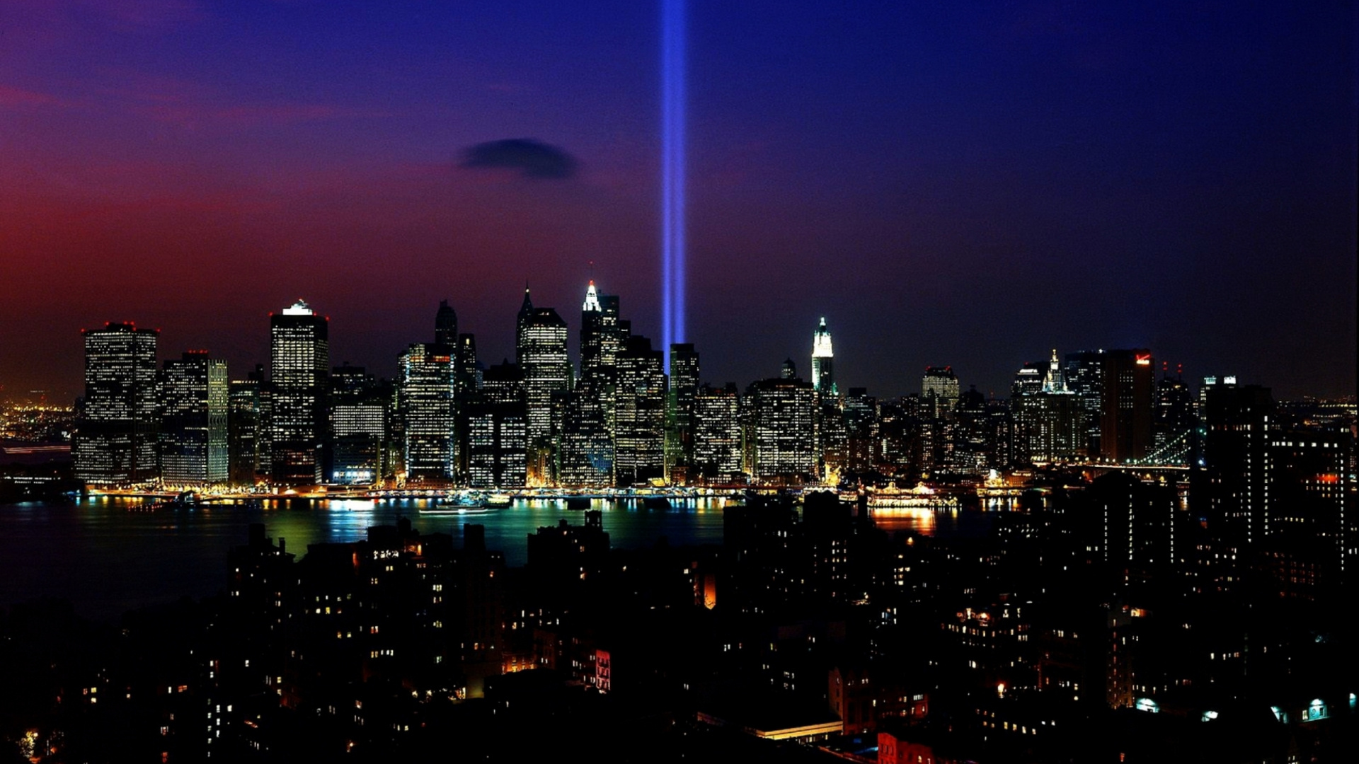 City Skyline During Night Time. Wallpaper in 1920x1080 Resolution