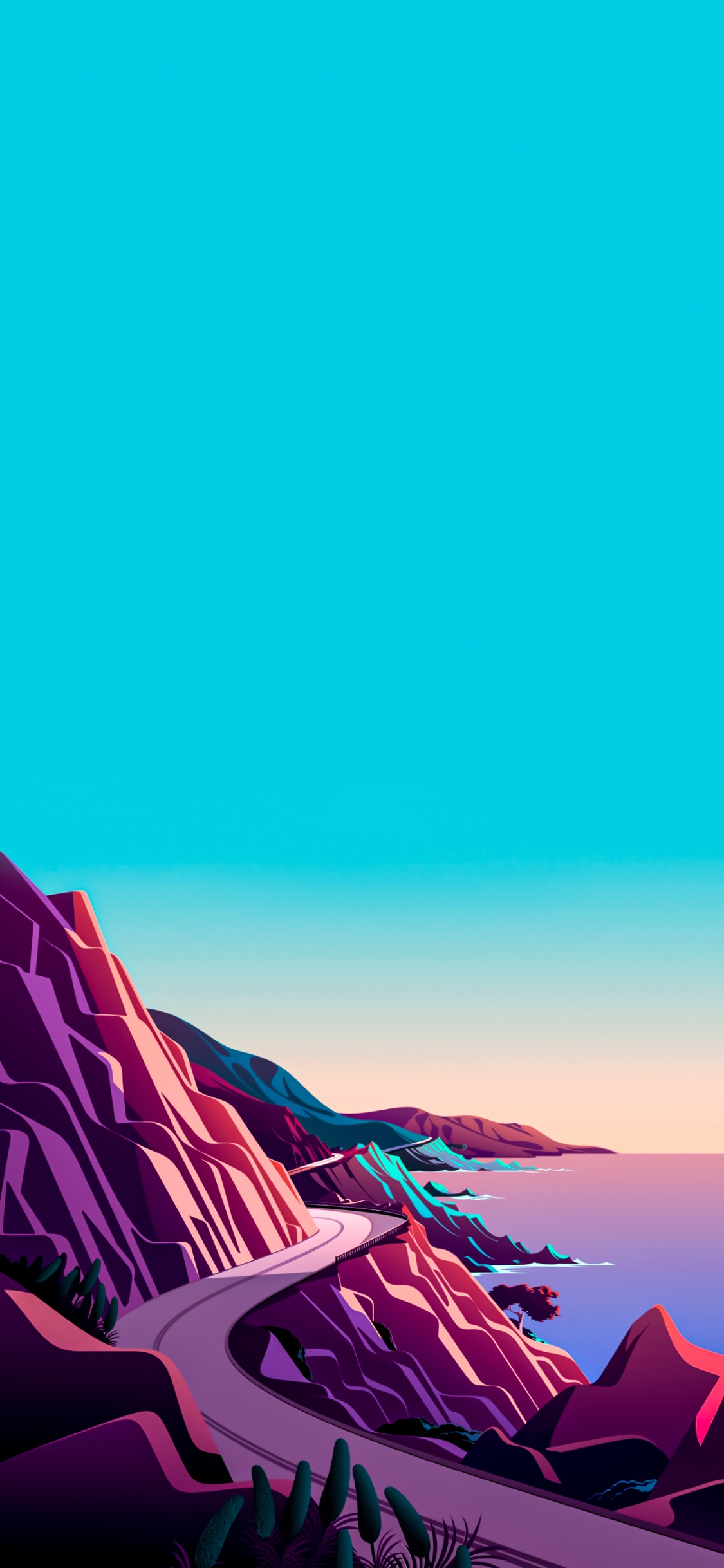 苹果它, 苹果, Azure, 自然景观, 斜坡 壁纸 1125x2436 允许