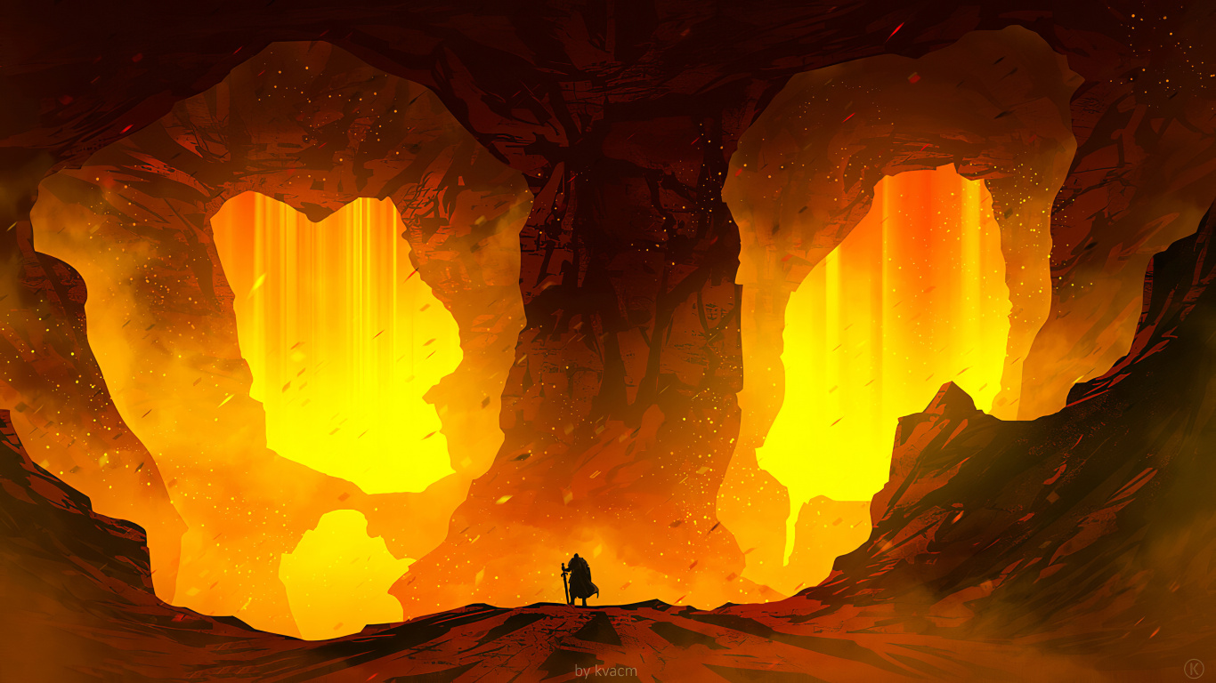 Personne en Veste Noire Debout Dans la Grotte. Wallpaper in 1366x768 Resolution