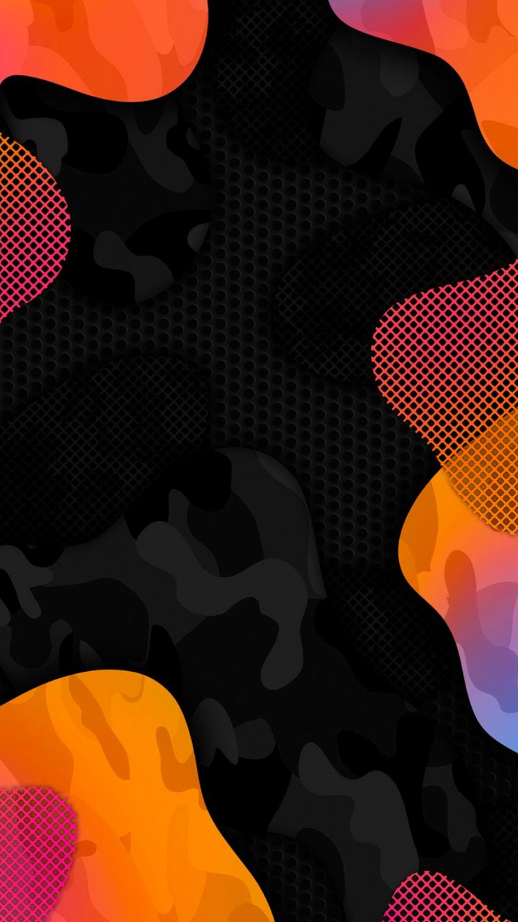 Naranja, Morena, Negro, Gris, Arte. Wallpaper in 750x1334 Resolution