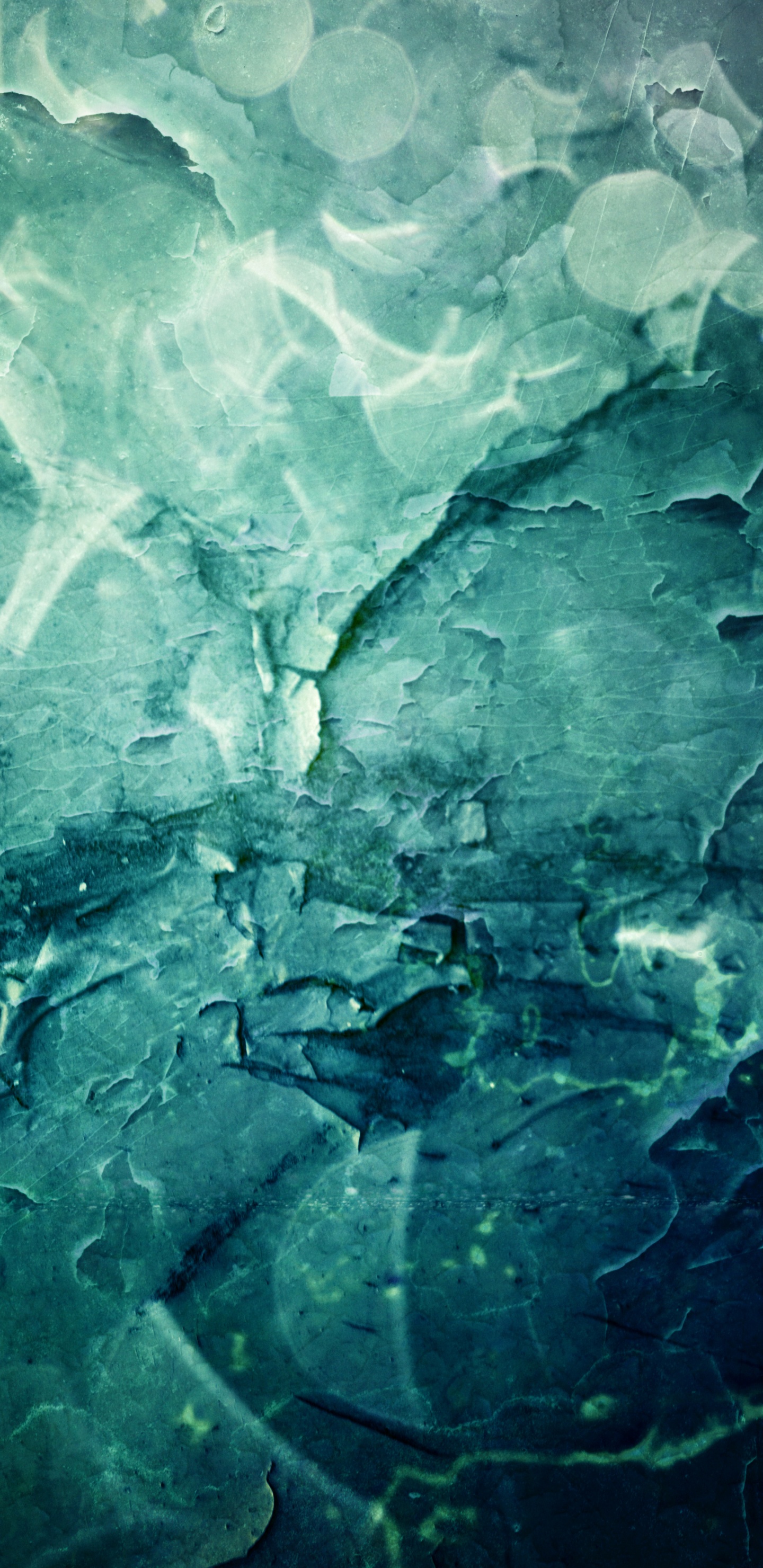 颜色渐变, 水上, 纹理, 空间, 绿色的 壁纸 1440x2960 允许