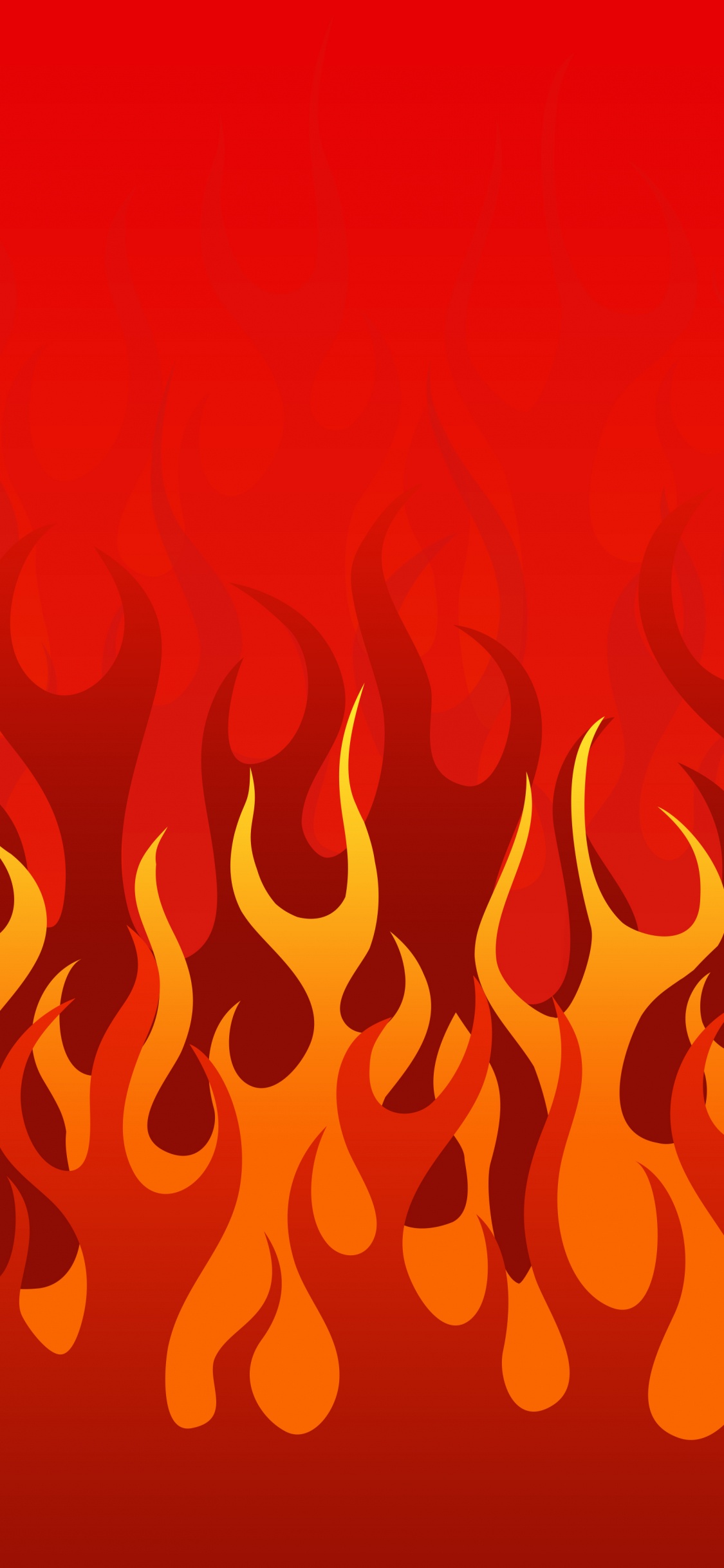 Illustration de Coeurs Rouges et Jaunes. Wallpaper in 1125x2436 Resolution