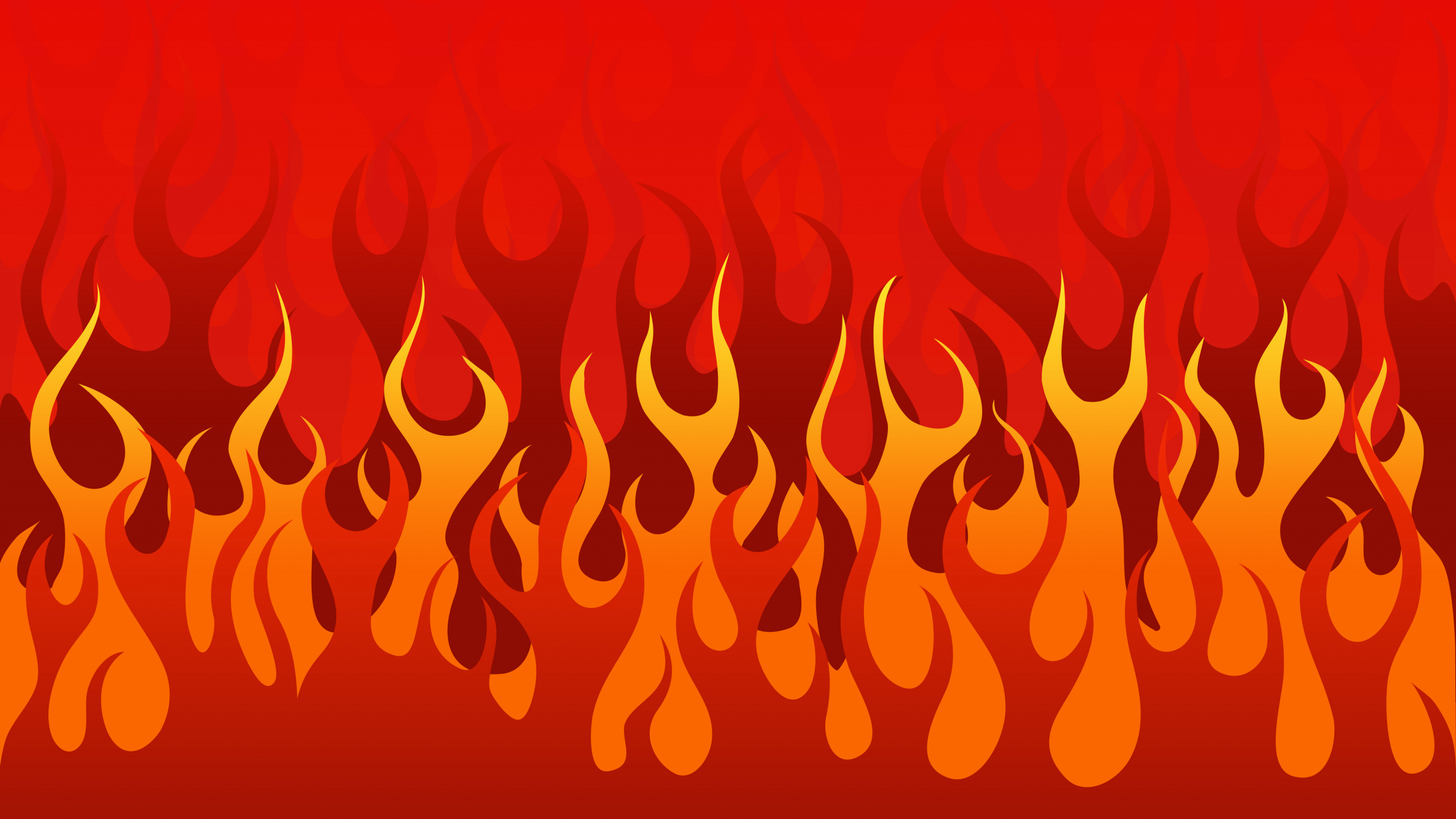 Illustration de Coeurs Rouges et Jaunes. Wallpaper in 2560x1440 Resolution