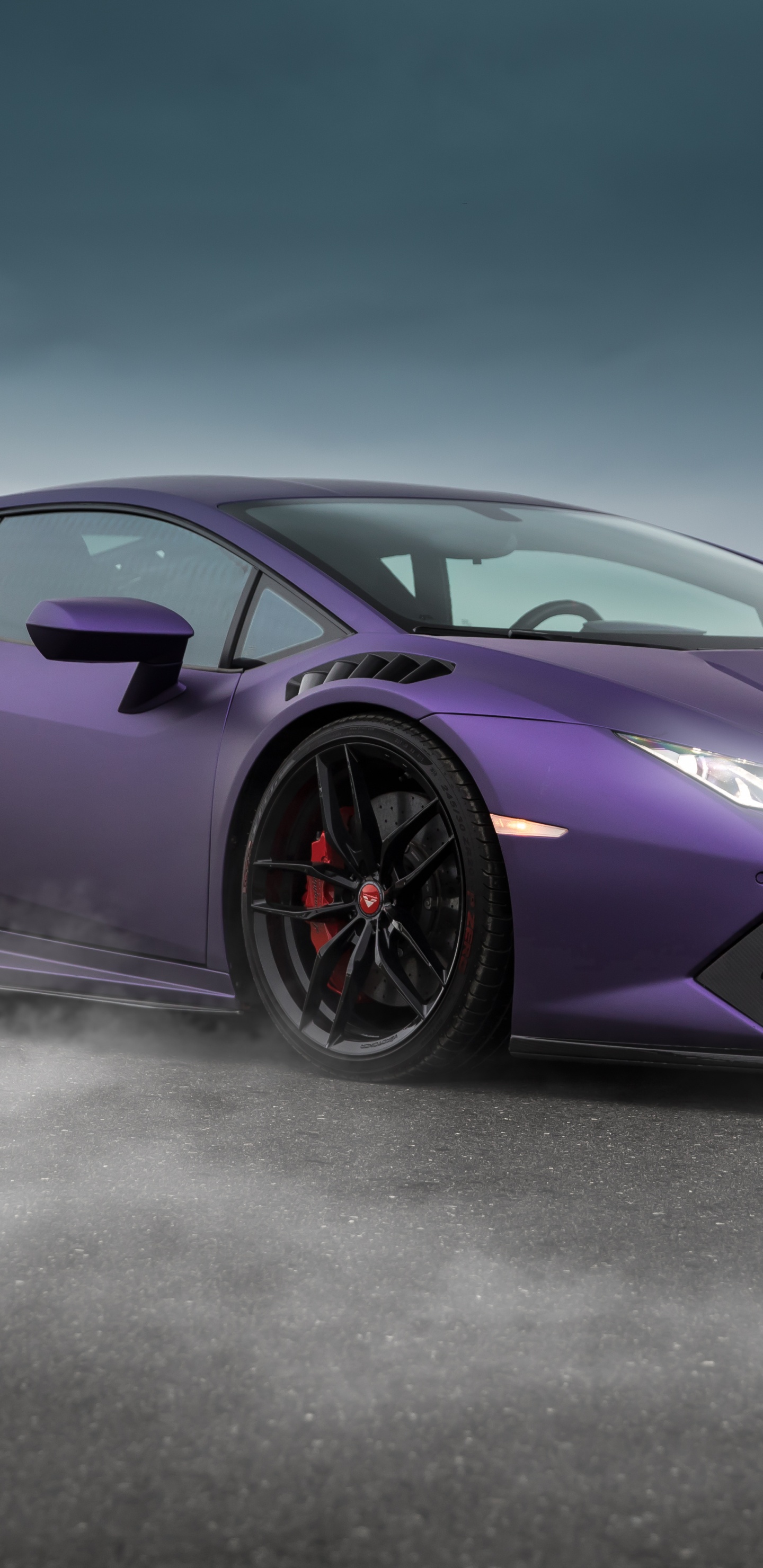 Red Ferrari 458 Italia on Gray Asphalt Road. Wallpaper in 1440x2960 Resolution