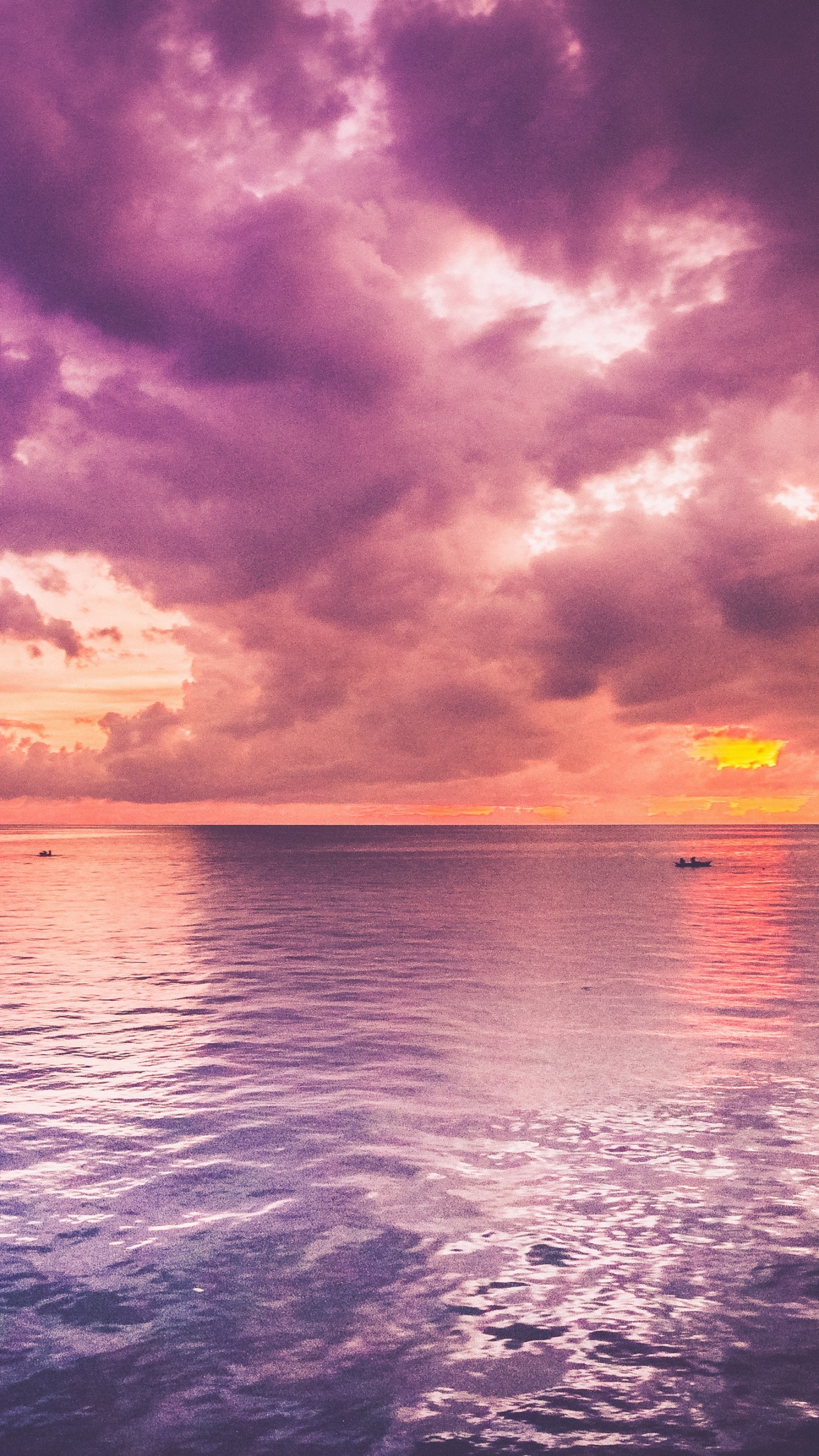 Sonnenuntergang, Horizont, Meer, Gewässer, Natur. Wallpaper in 1440x2560 Resolution