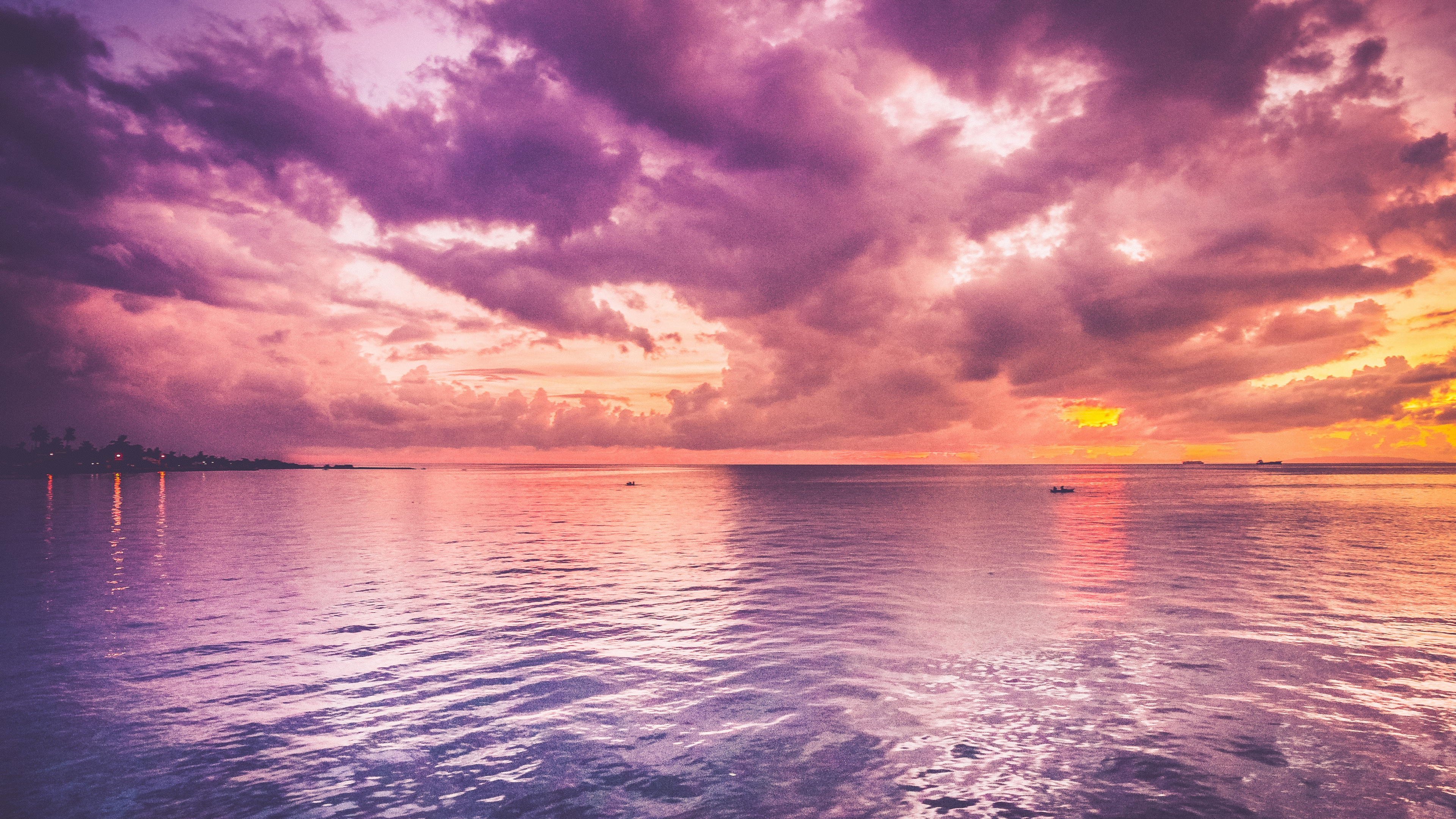 Sunset, Horizon, Sea, Body of Water, Nature. Wallpaper in 3840x2160 Resolution