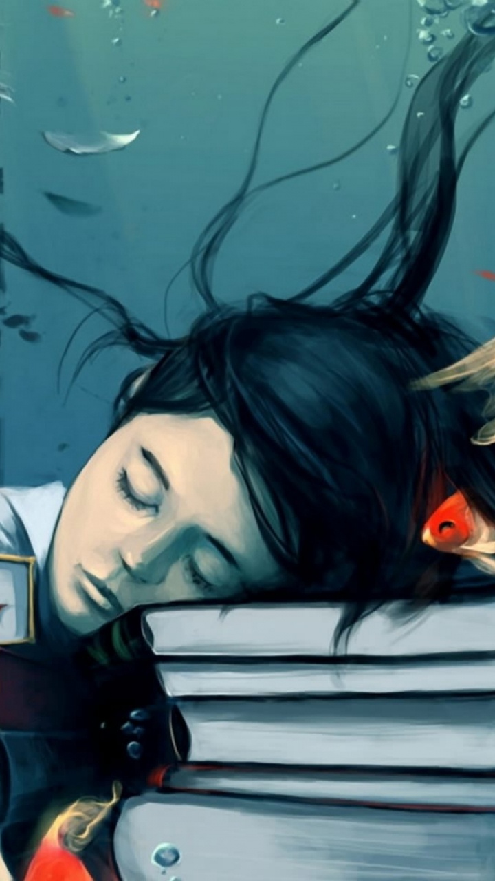 Illustration, Fraîcheur, Sous-marin, Photographie, Les Cheveux Noirs. Wallpaper in 720x1280 Resolution