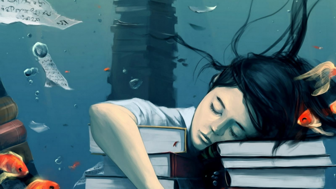 Ilustración, Cool, Submarino, Fotografía, el Cabello Negro. Wallpaper in 1366x768 Resolution