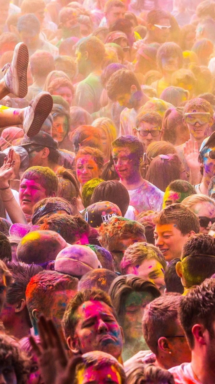 Holi, Festival, Party, Crowd, Event. Wallpaper in 750x1334 Resolution
