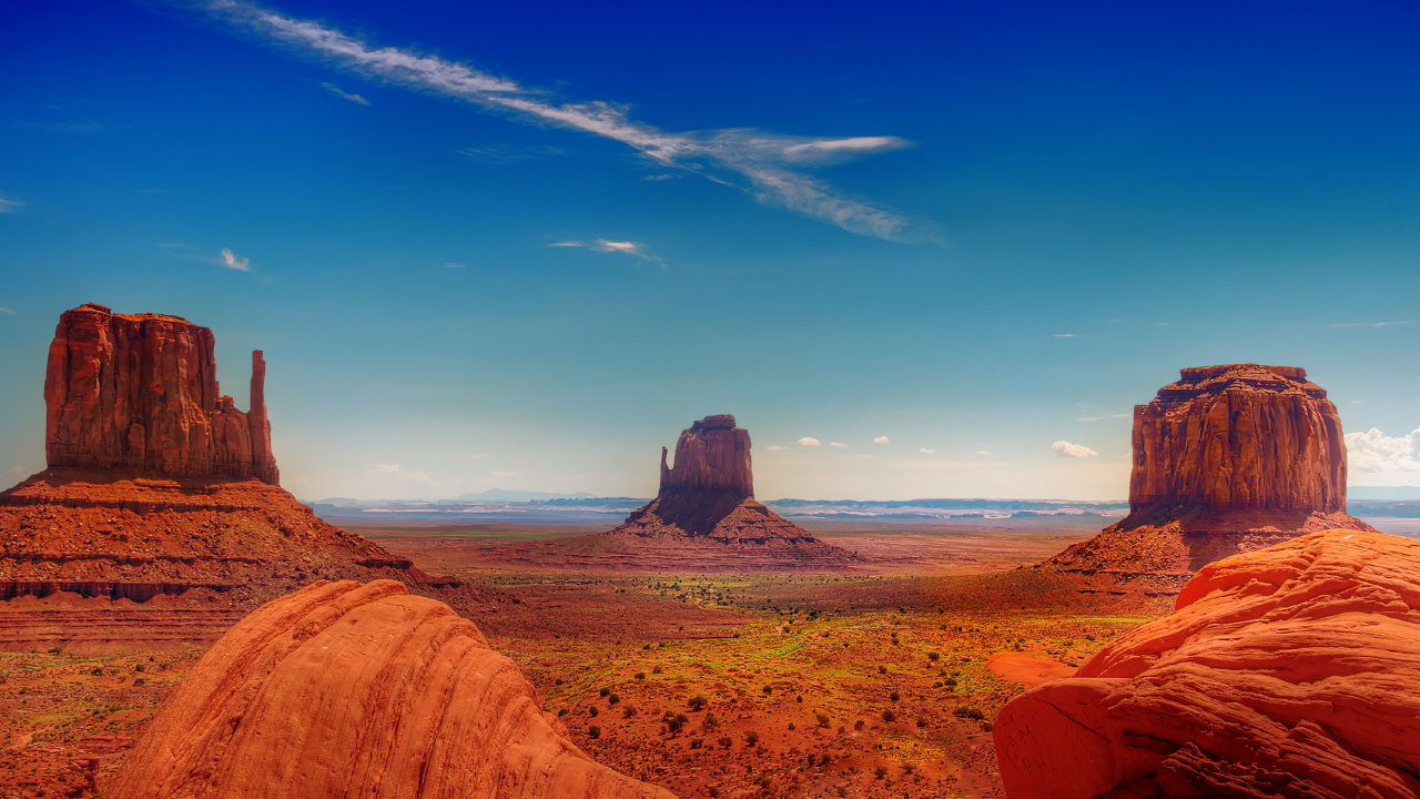 纪念碑谷, Butte, 形成, 荒地, 天空 壁纸 1280x720 允许