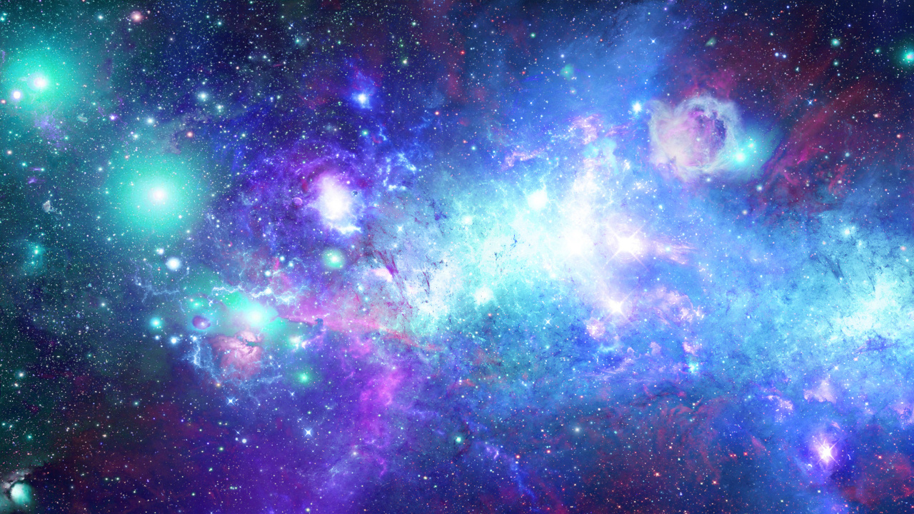 Blue and Purple Galaxy Sky. Wallpaper in 1280x720 Resolution