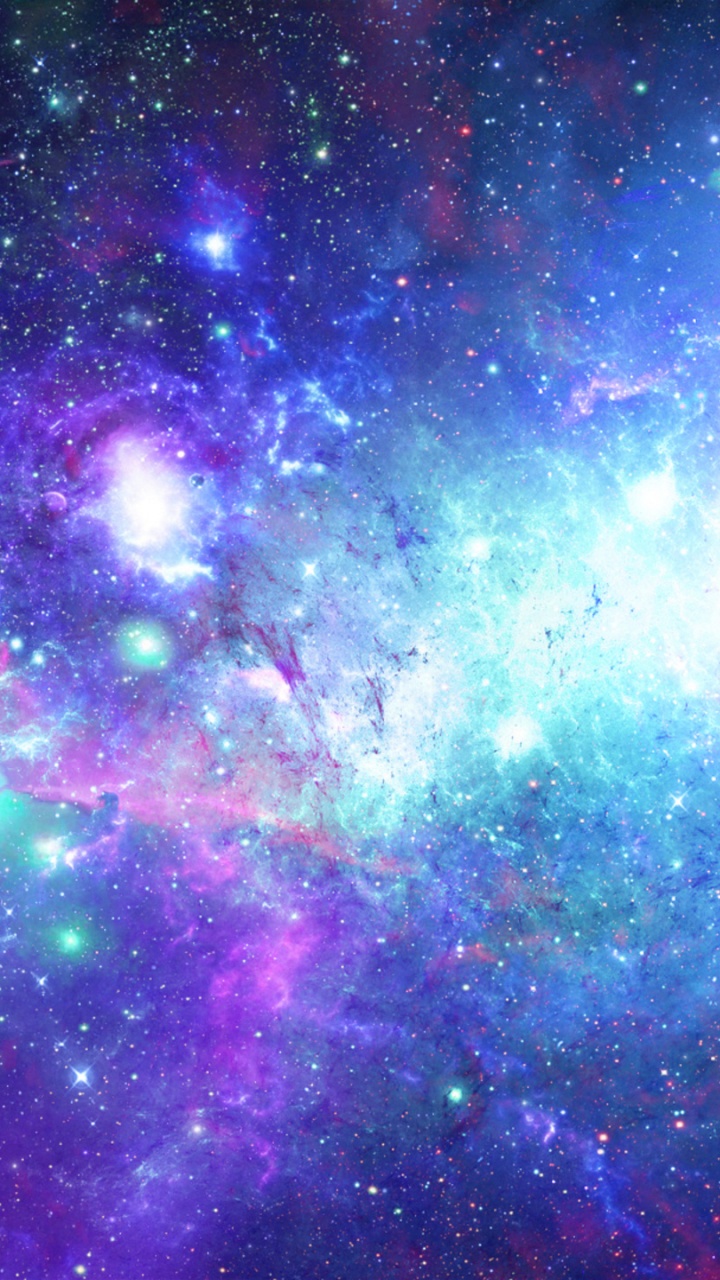 Blue and Purple Galaxy Sky. Wallpaper in 720x1280 Resolution