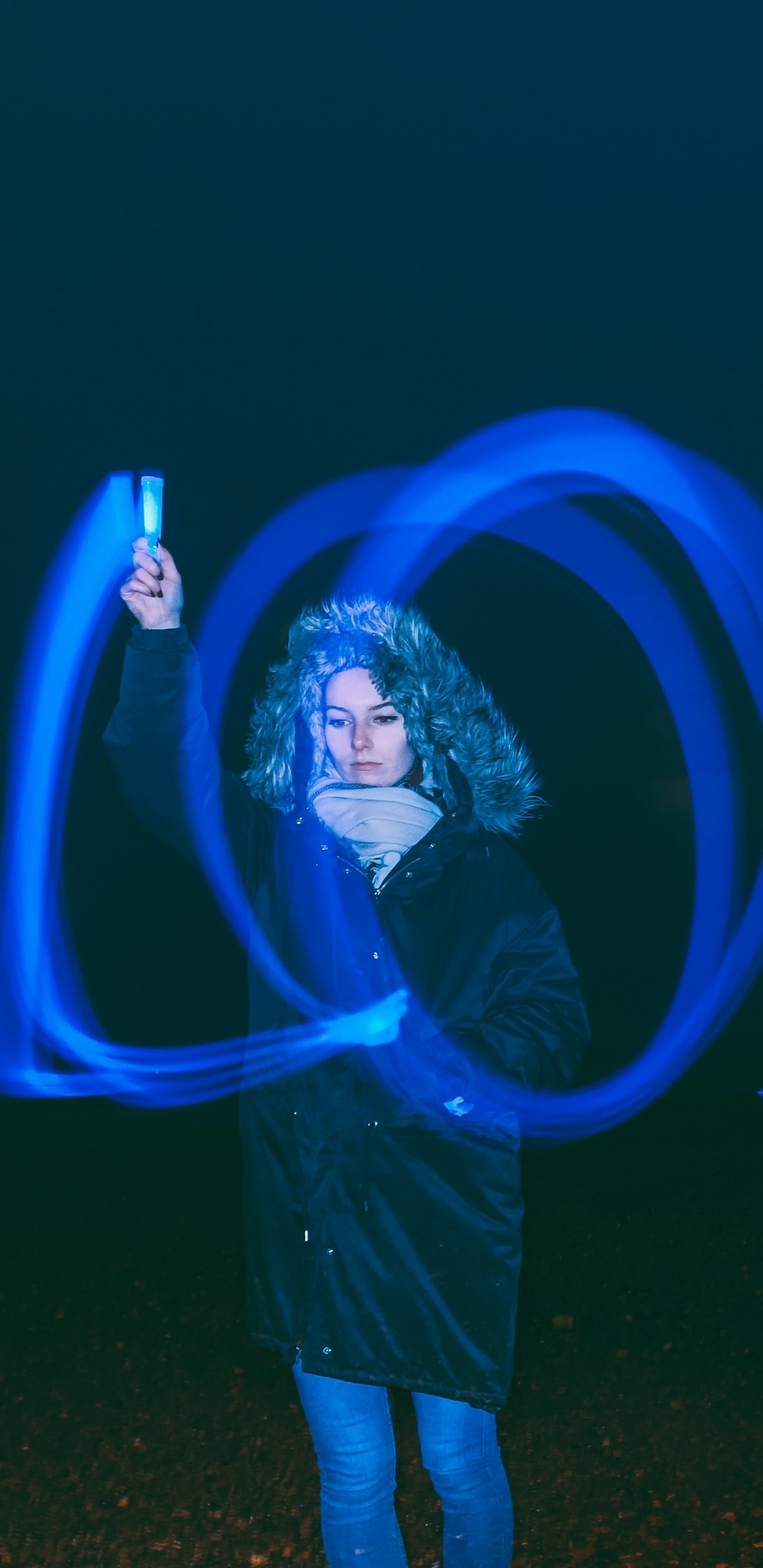 Blau, Licht, Electric Blue, Neon, Romantik. Wallpaper in 1440x2960 Resolution