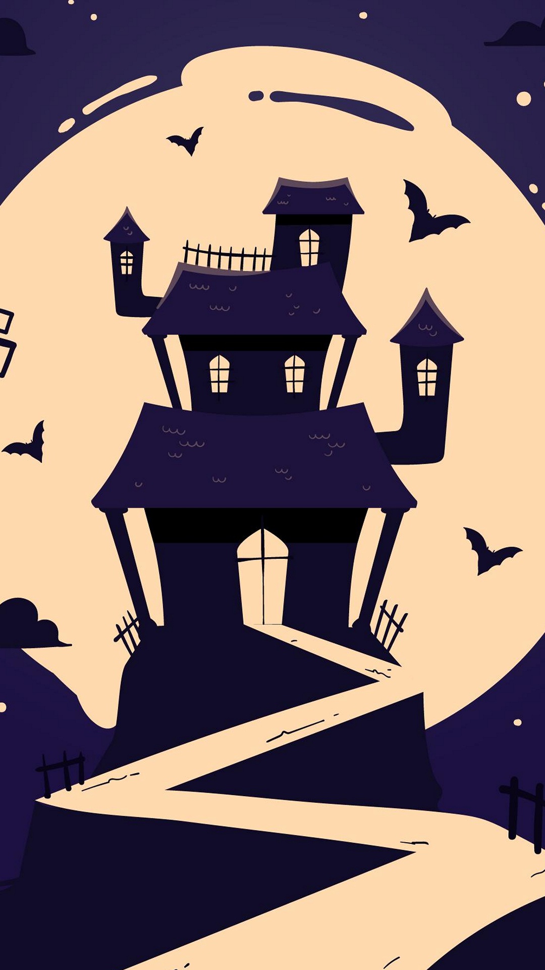 Cartoon, Graphics, Humour, Haunted House, Vector Graphics. Wallpaper in 1080x1920 Resolution