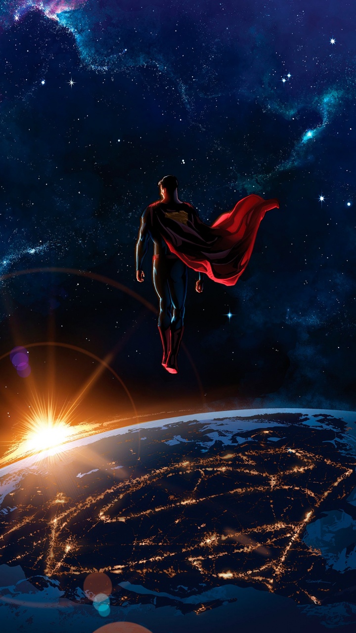 el Hombre de Acero, Superman, Ambiente, Luz, Arte. Wallpaper in 720x1280 Resolution