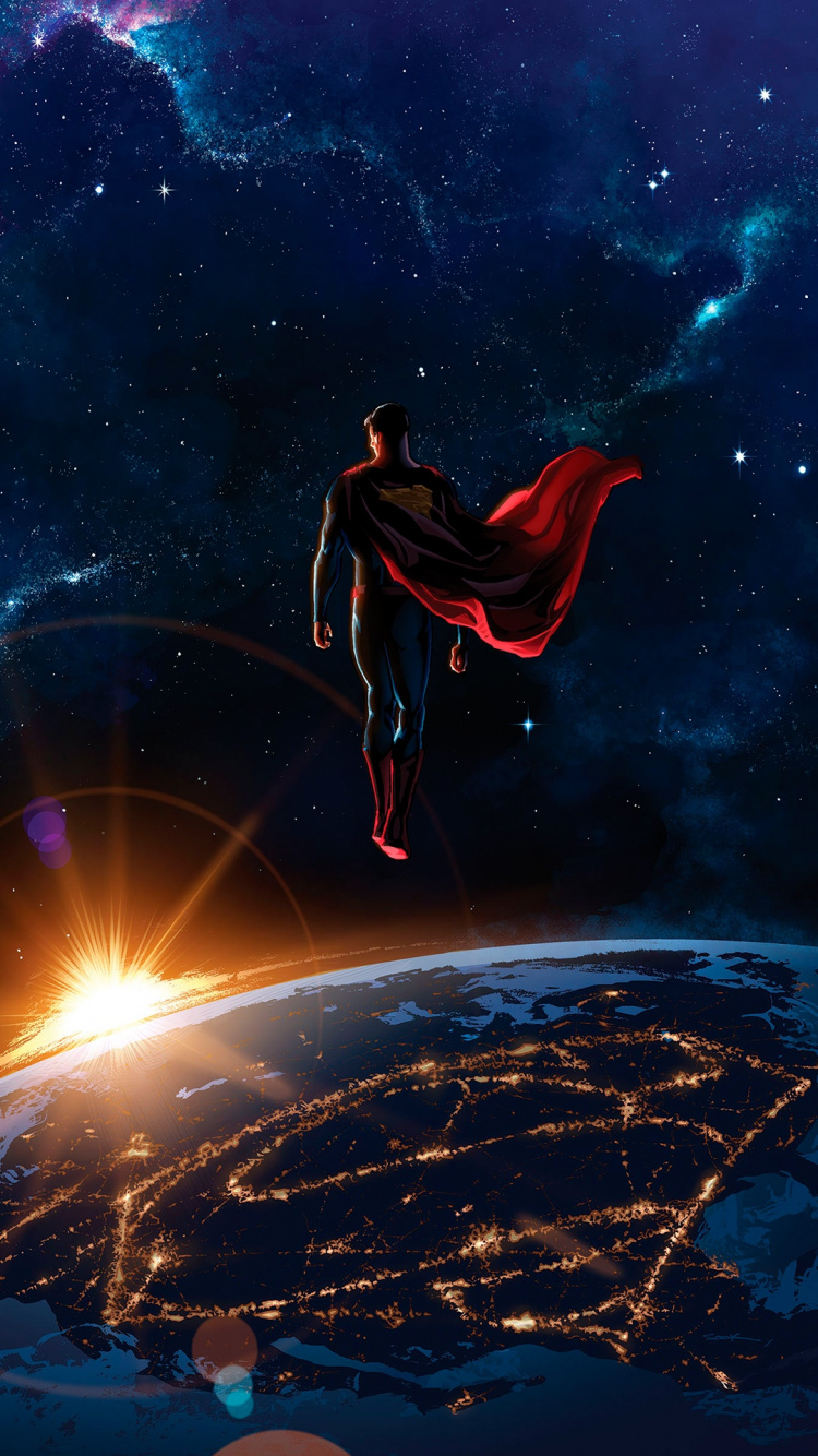 el Hombre de Acero, Superman, Ambiente, Luz, Arte. Wallpaper in 750x1334 Resolution