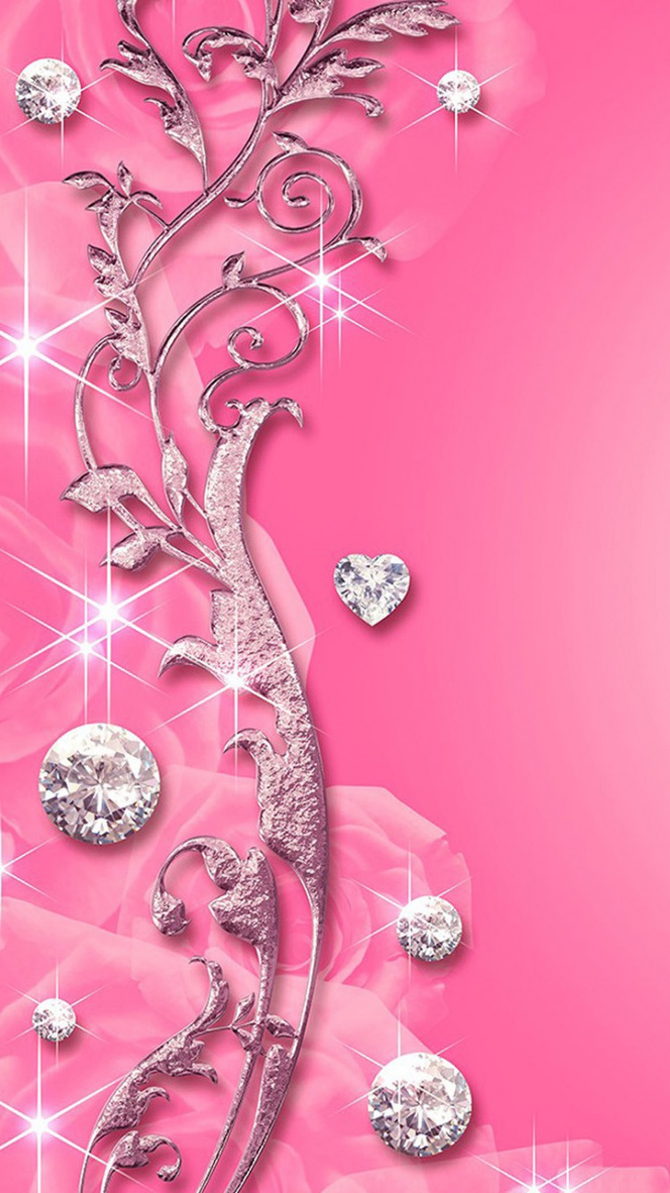 Rosa Und Weiße Abstrakte Malerei. Wallpaper in 750x1334 Resolution