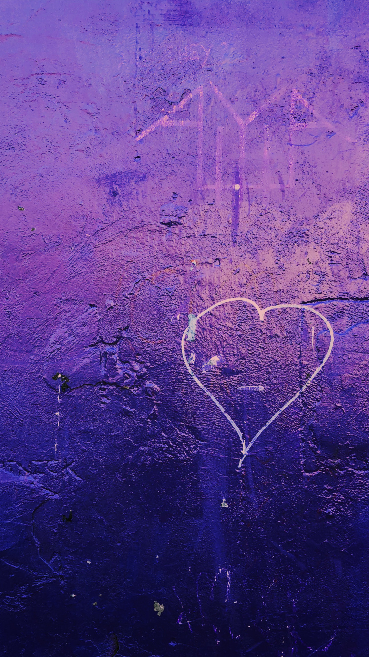 Heart, Purple, Blue, Violet, Line. Wallpaper in 750x1334 Resolution