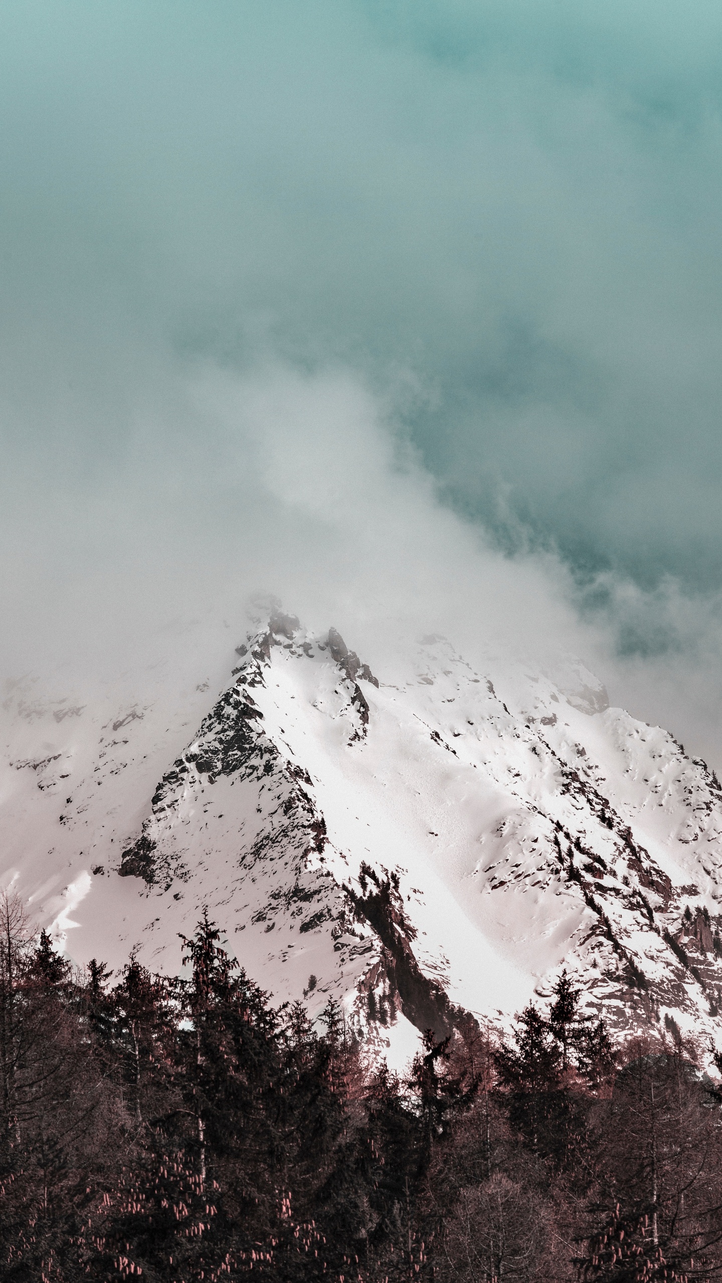 Mountain Range, Mountain, Snow, Cloud, Mountainous Landforms. Wallpaper in 1440x2560 Resolution