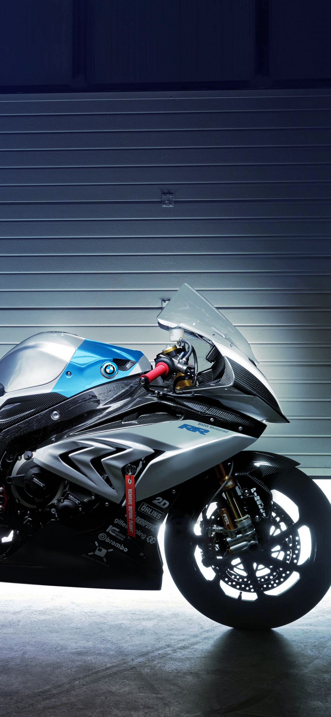 Black and Silver Sports Bike. Wallpaper in 1125x2436 Resolution