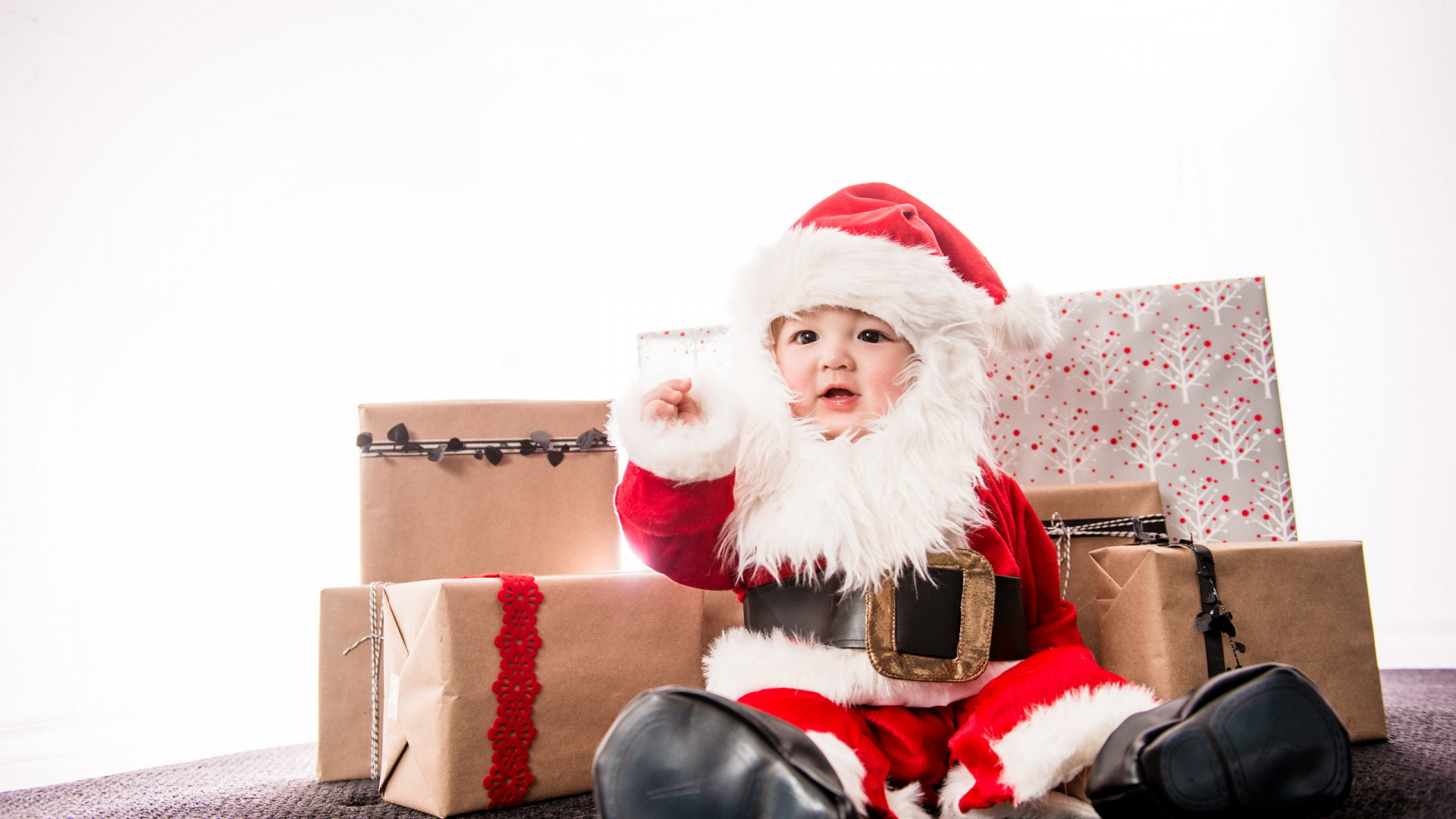 Weihnachtsmann, Weihnachten, Gesichtsbehaarung, Geschenk, Fiktiver Charakter. Wallpaper in 1920x1080 Resolution