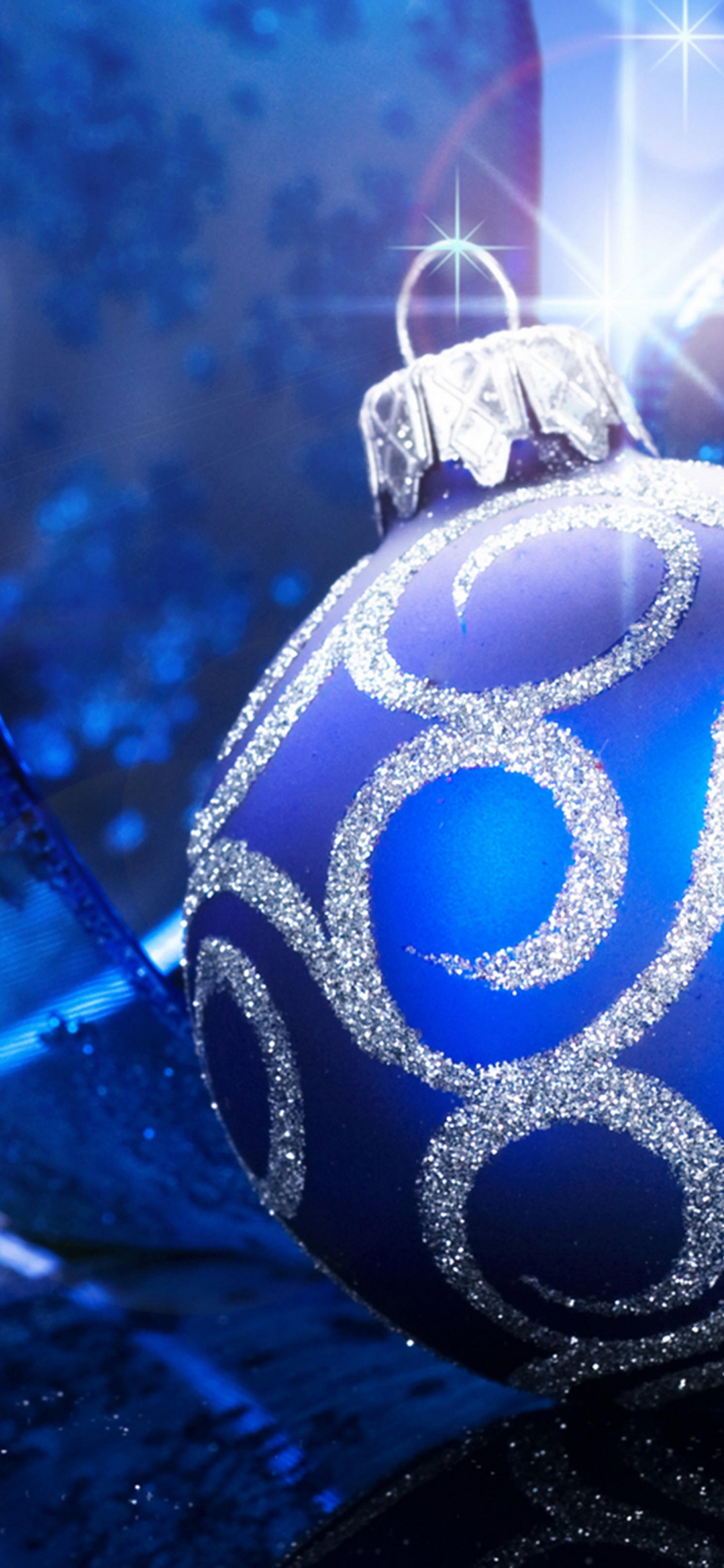 Weihnachten, Christmas Ornament, Neujahr, Blau, Kobaltblau. Wallpaper in 1125x2436 Resolution