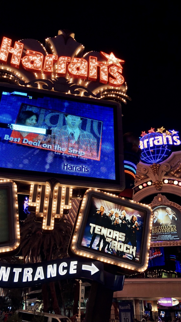 Las Vegas, Usa, Las Vegas Strip, Neon Sign, Night. Wallpaper in 720x1280 Resolution