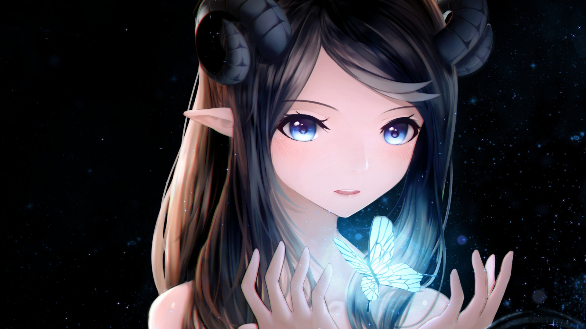 卡通, 头发, 长长的头发, 耳朵, 棕色的头发 壁纸 1920x1080 允许