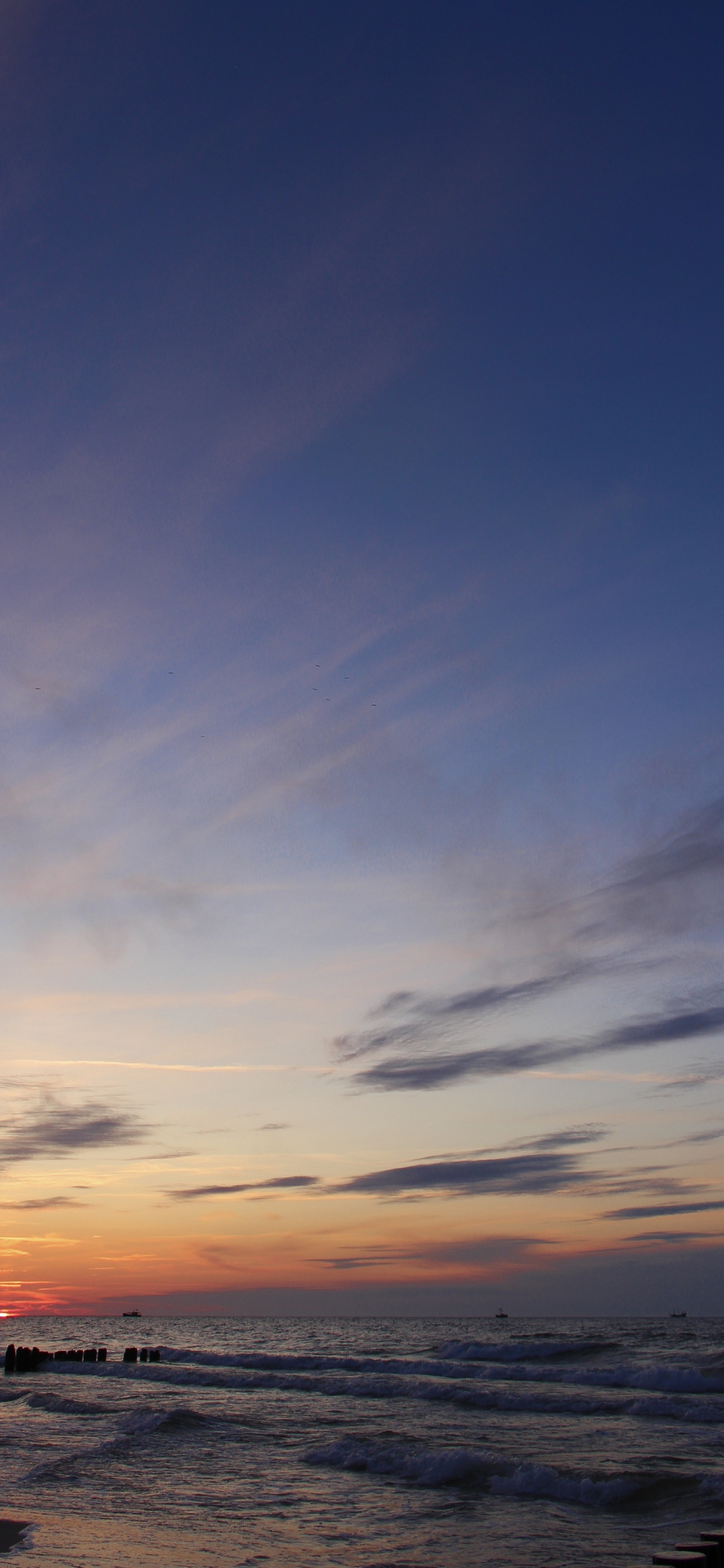 Mar, Puesta, Afterglow, Oceano, Noche. Wallpaper in 1242x2688 Resolution