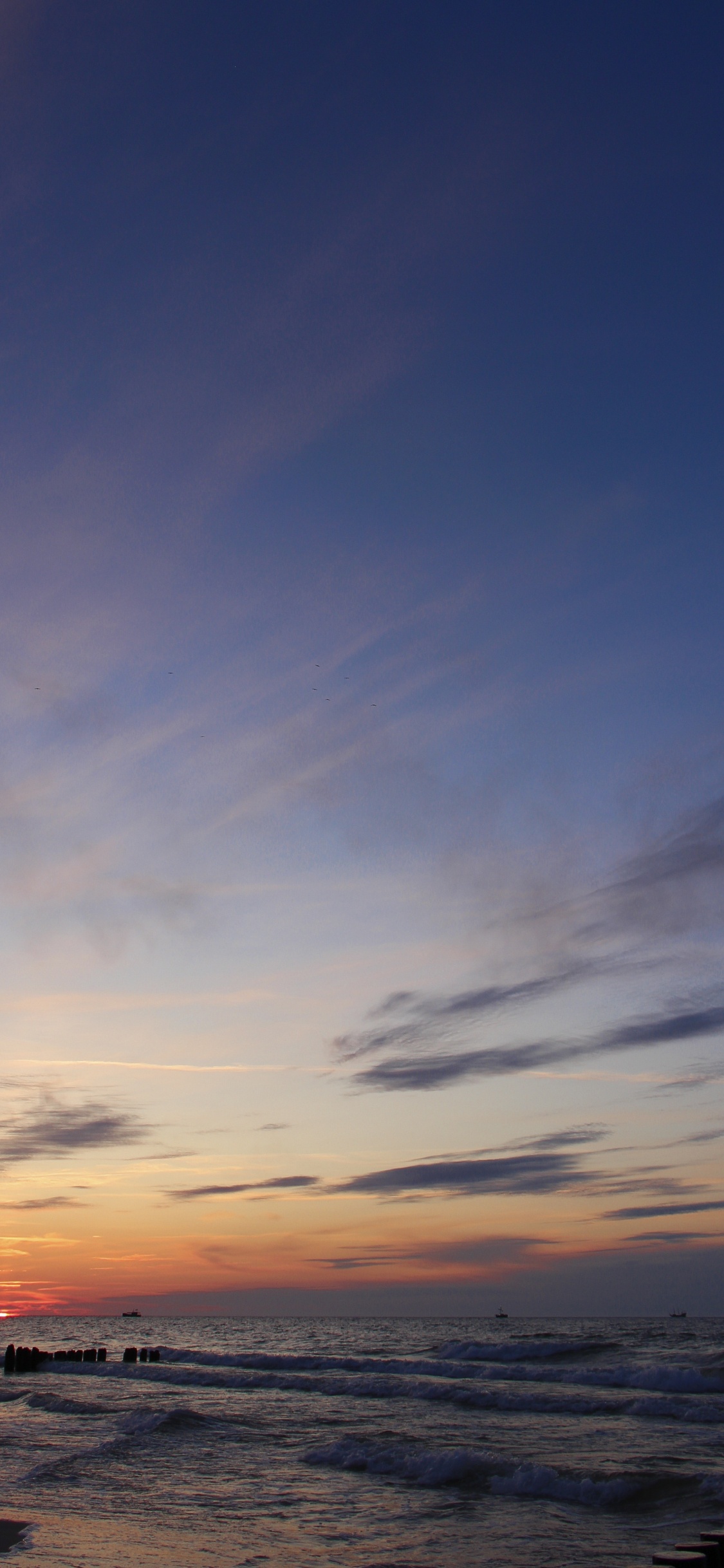 Mer, Horizon, Afterglow, Lever, Soir. Wallpaper in 1125x2436 Resolution