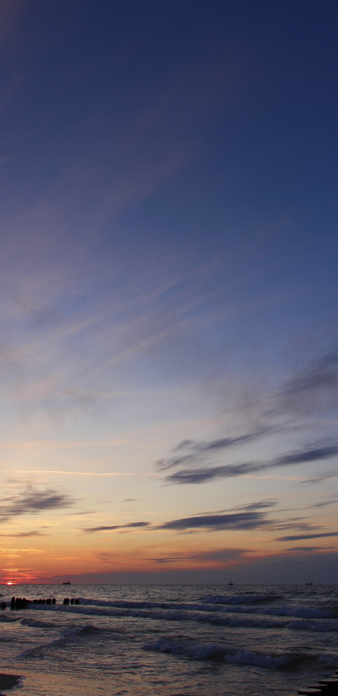 Mer, Horizon, Afterglow, Lever, Soir. Wallpaper in 1440x2960 Resolution