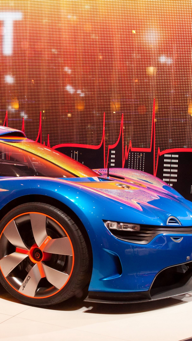 Blau Und Rot Ferrari 458 Italia It. Wallpaper in 750x1334 Resolution