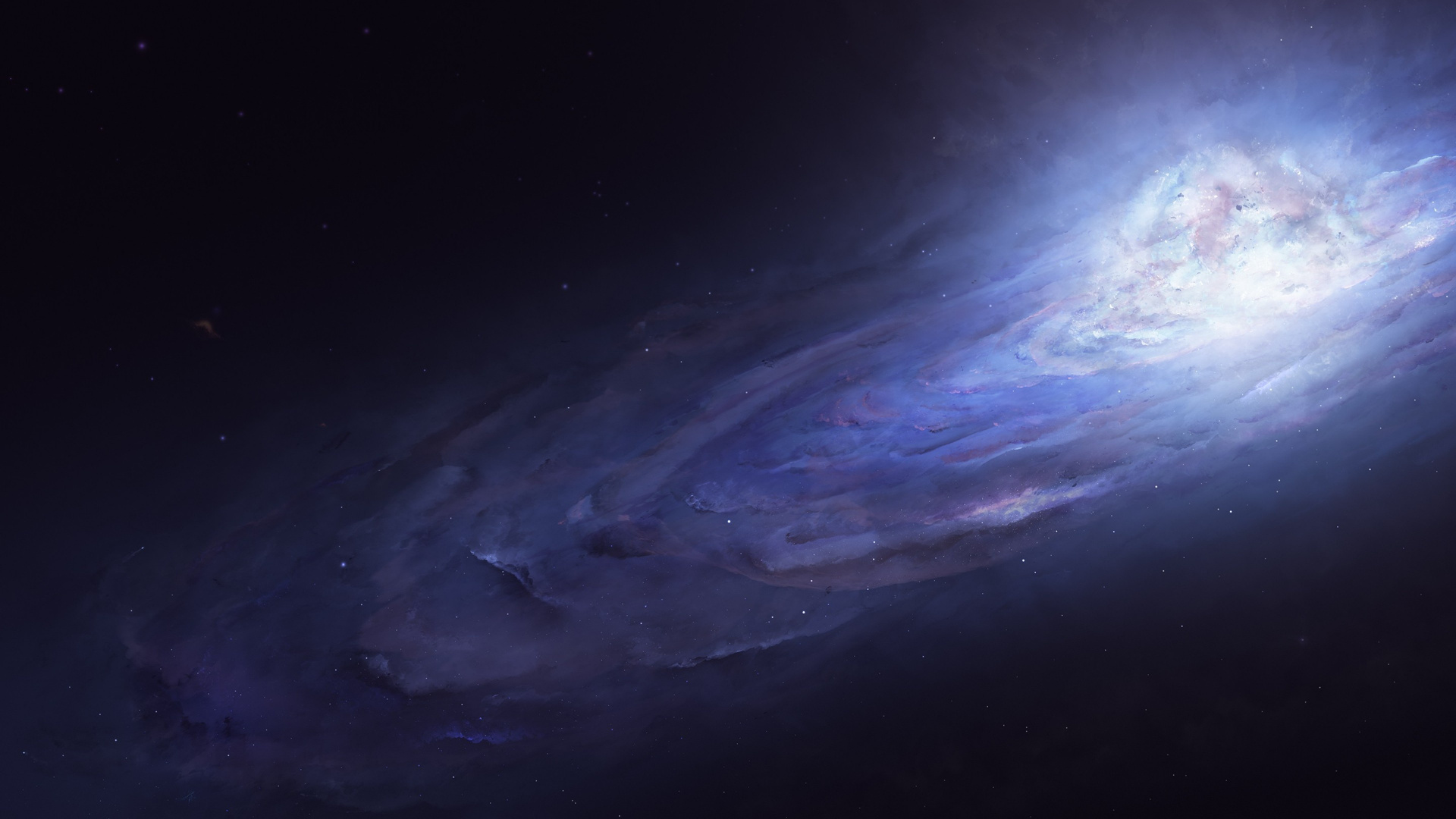Blue and White Galaxy Illustration. Wallpaper in 1920x1080 Resolution