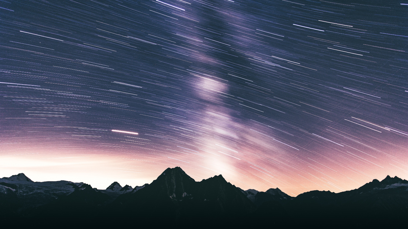 Las Formaciones Montañosas, Montaña, Ambiente, Estrella, Objeto Astronómico. Wallpaper in 1366x768 Resolution