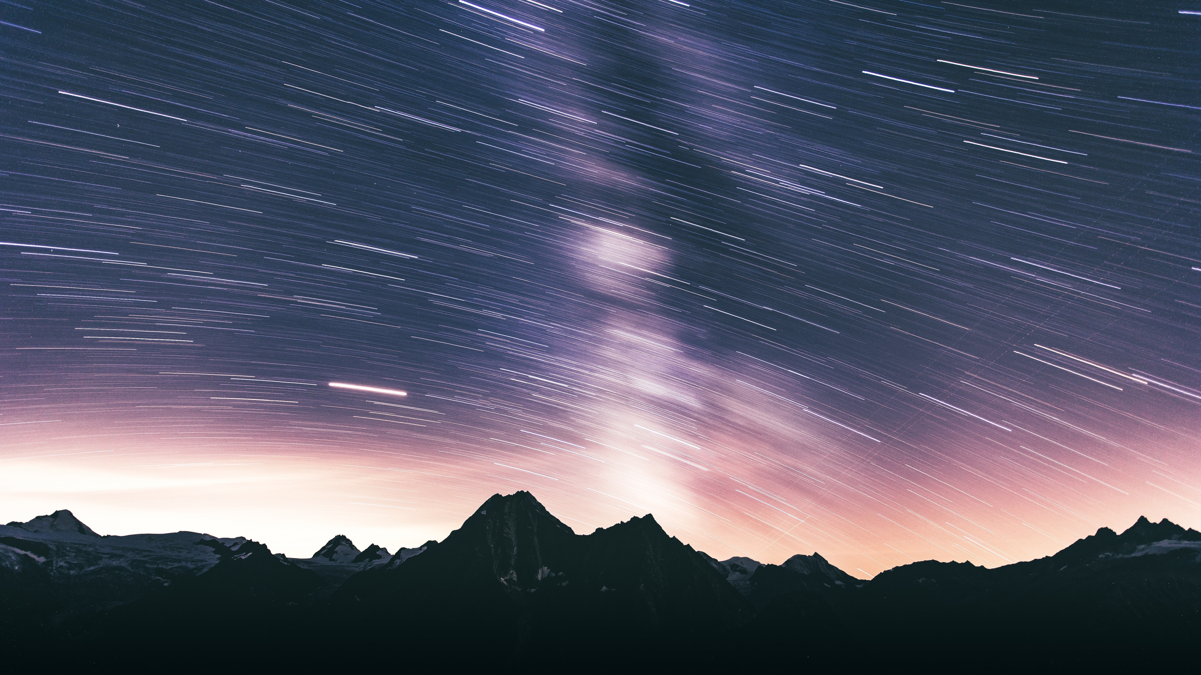 Nuit, Les Reliefs Montagneux, Atmosphère, Gamme de Montagne, Horizon. Wallpaper in 3840x2160 Resolution