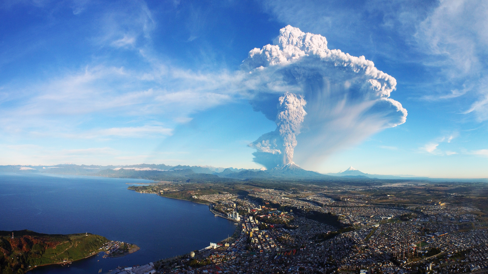 Aerial View of City Under Blue Sky and White Clouds During Daytime. Wallpaper in 1920x1080 Resolution