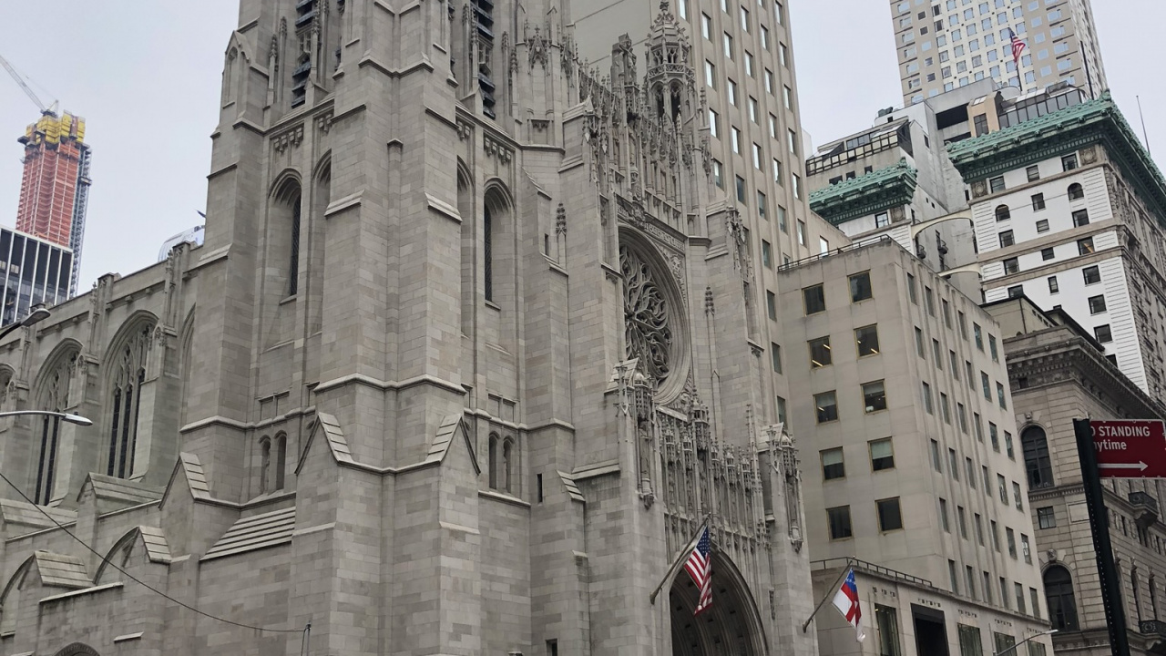 New York City, st Thomas Episcopal Church, Window, Wheel, Metropolis. Wallpaper in 1280x720 Resolution