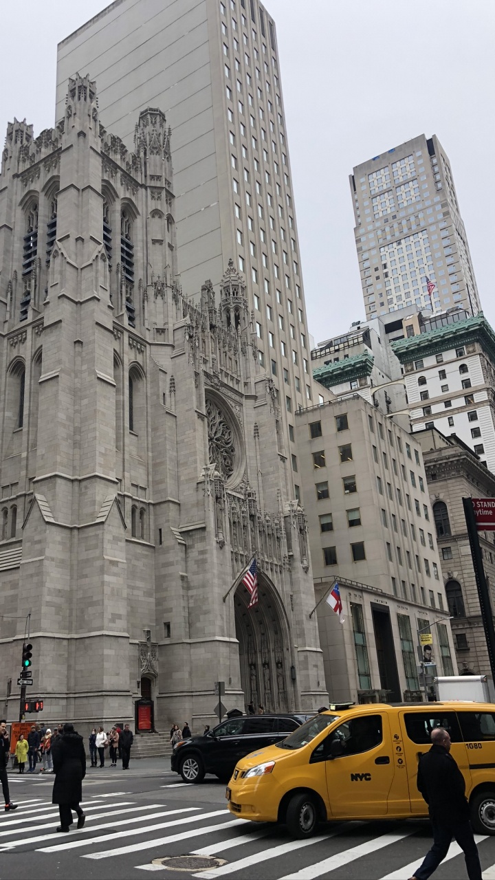 New York City, st Thomas Episcopal Church, Window, Wheel, Metropolis. Wallpaper in 720x1280 Resolution