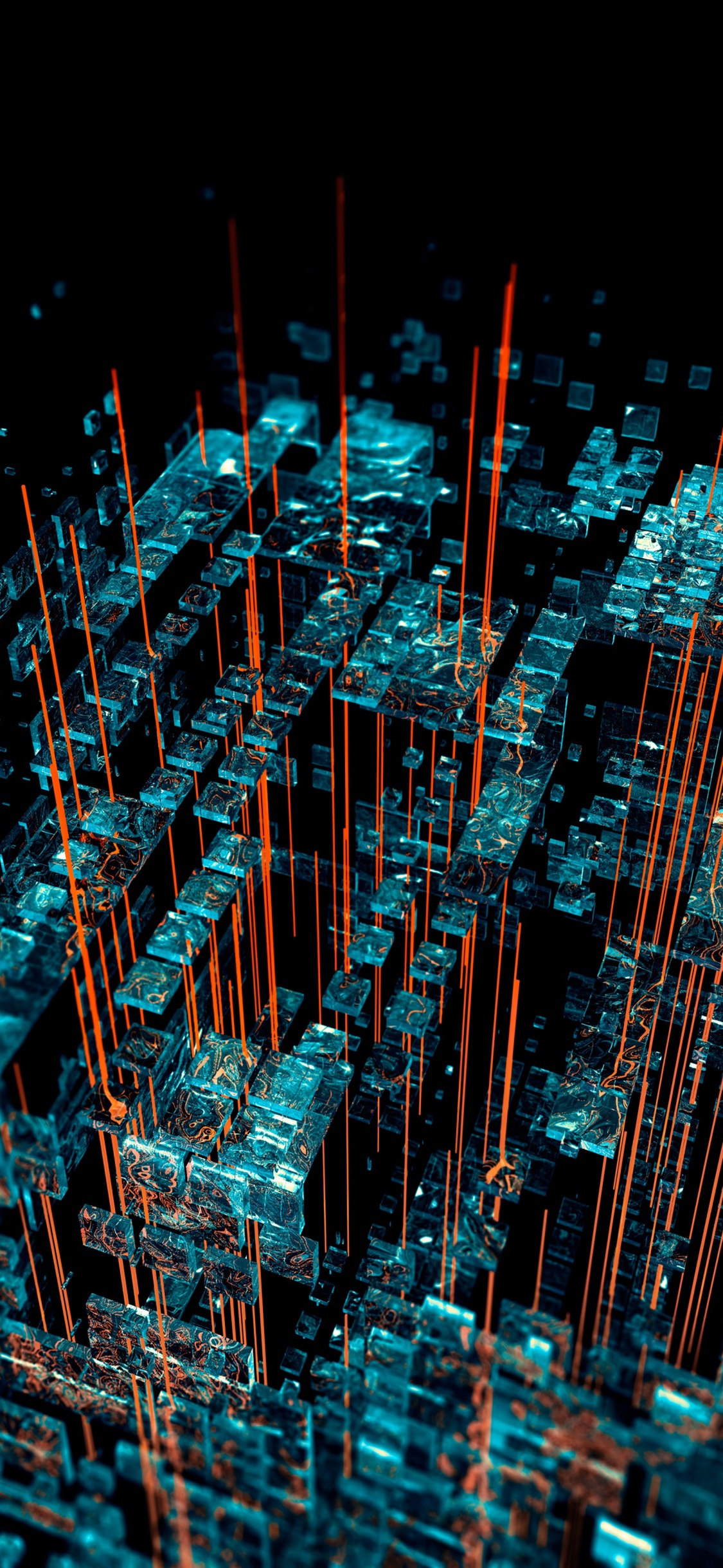 Blaue Und Weiße Lichtstreifen. Wallpaper in 1125x2436 Resolution