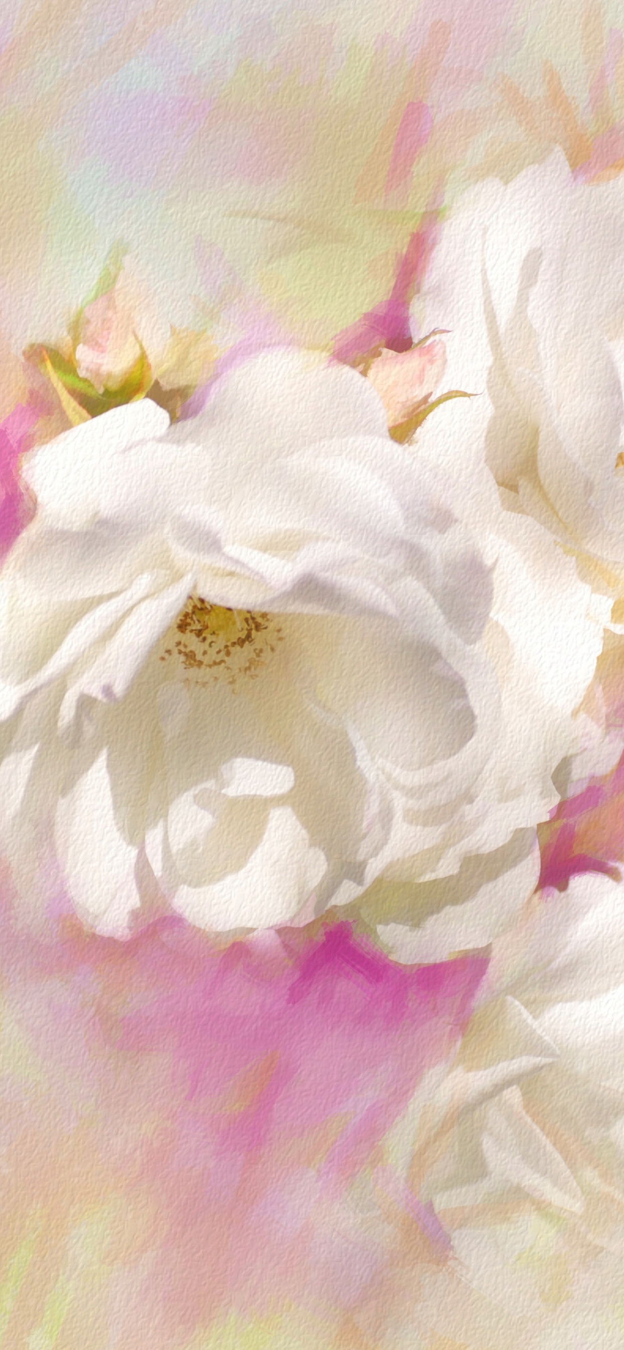 White Flower on Pink Textile. Wallpaper in 1242x2688 Resolution