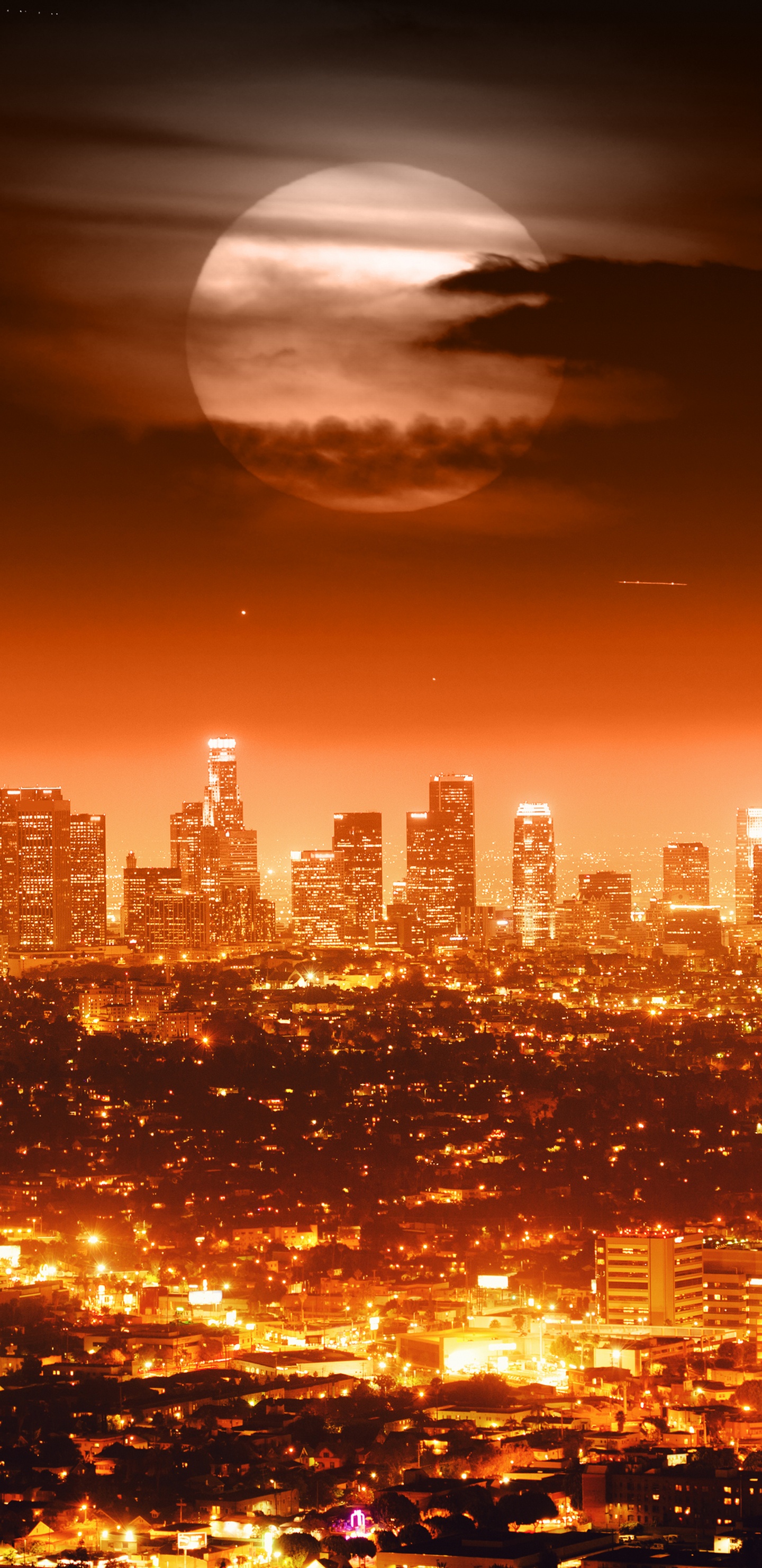 Horizonte de la Ciudad Durante la Noche. Wallpaper in 1440x2960 Resolution