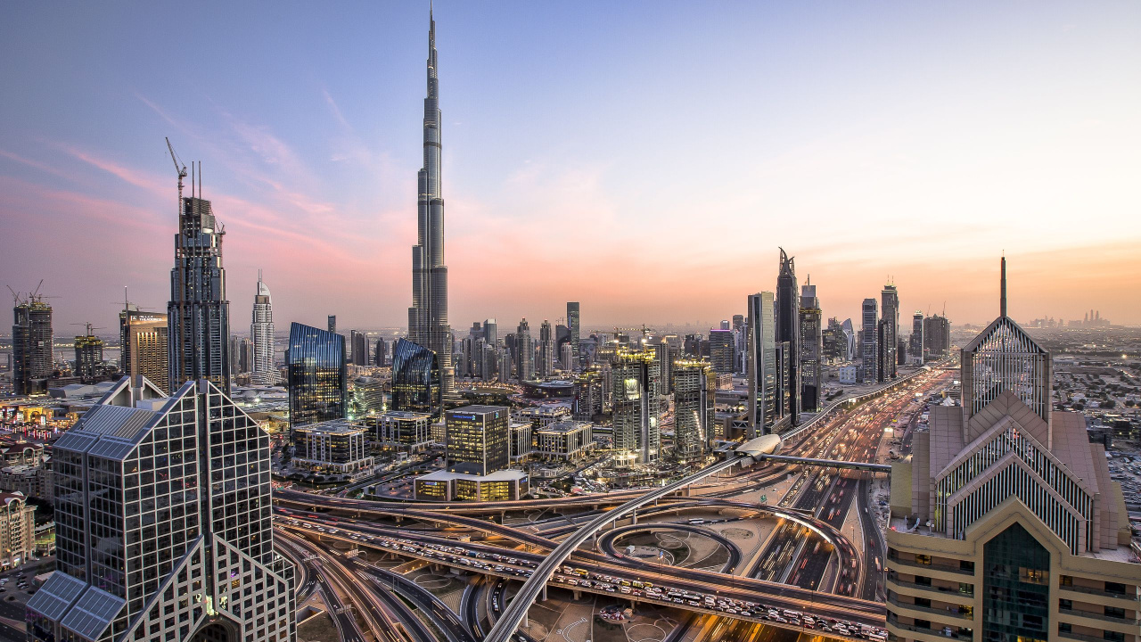 Horizon de la Ville Pendant la Nuit. Wallpaper in 1280x720 Resolution