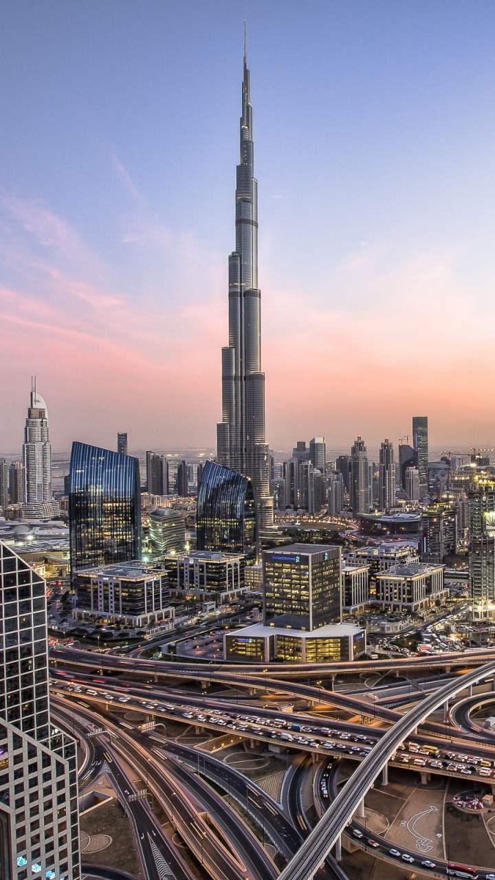Skyline Der Stadt Bei Nacht Night. Wallpaper in 720x1280 Resolution