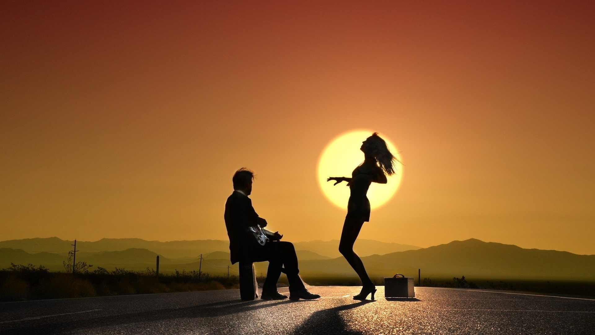 Puesta, Mañana, la Luz Del Sol, Romanticismo, Diversión. Wallpaper in 1920x1080 Resolution