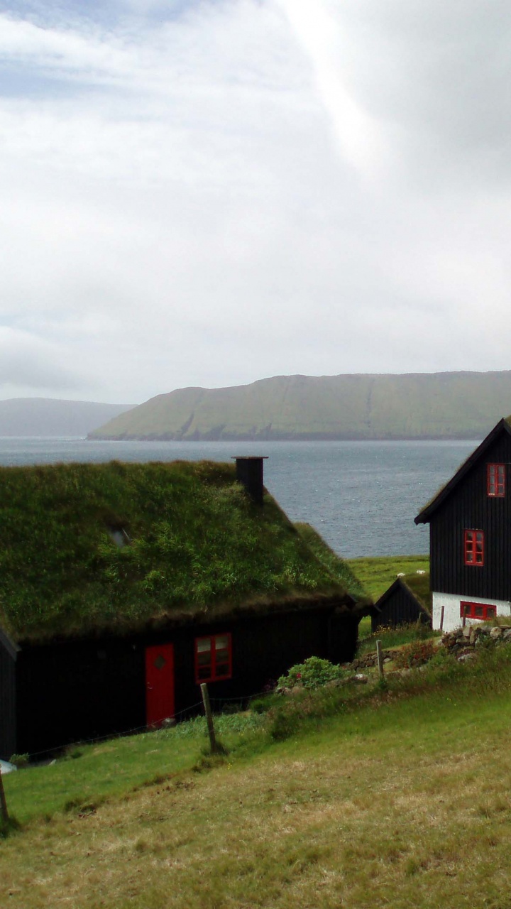 群岛, 高地, 的房子, 海岸, 峡湾 壁纸 720x1280 允许