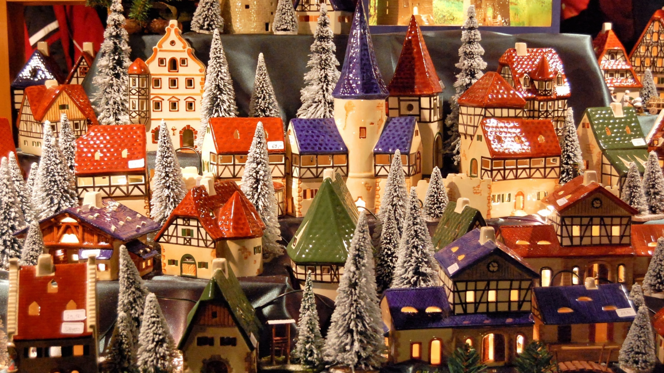 Christmas Market, Christmas Day, Marketplace, Christmas, City. Wallpaper in 1366x768 Resolution