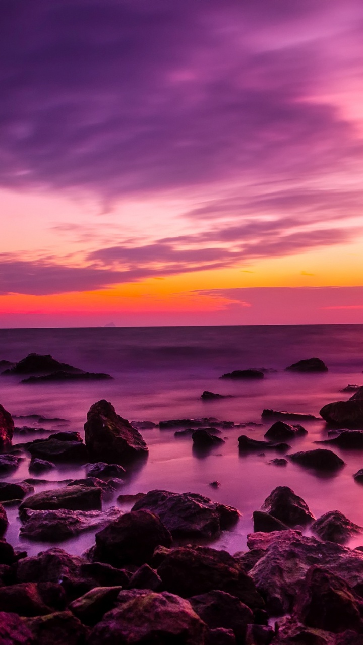 Sunset, Dusk, Body of Water, Nature, Horizon. Wallpaper in 720x1280 Resolution