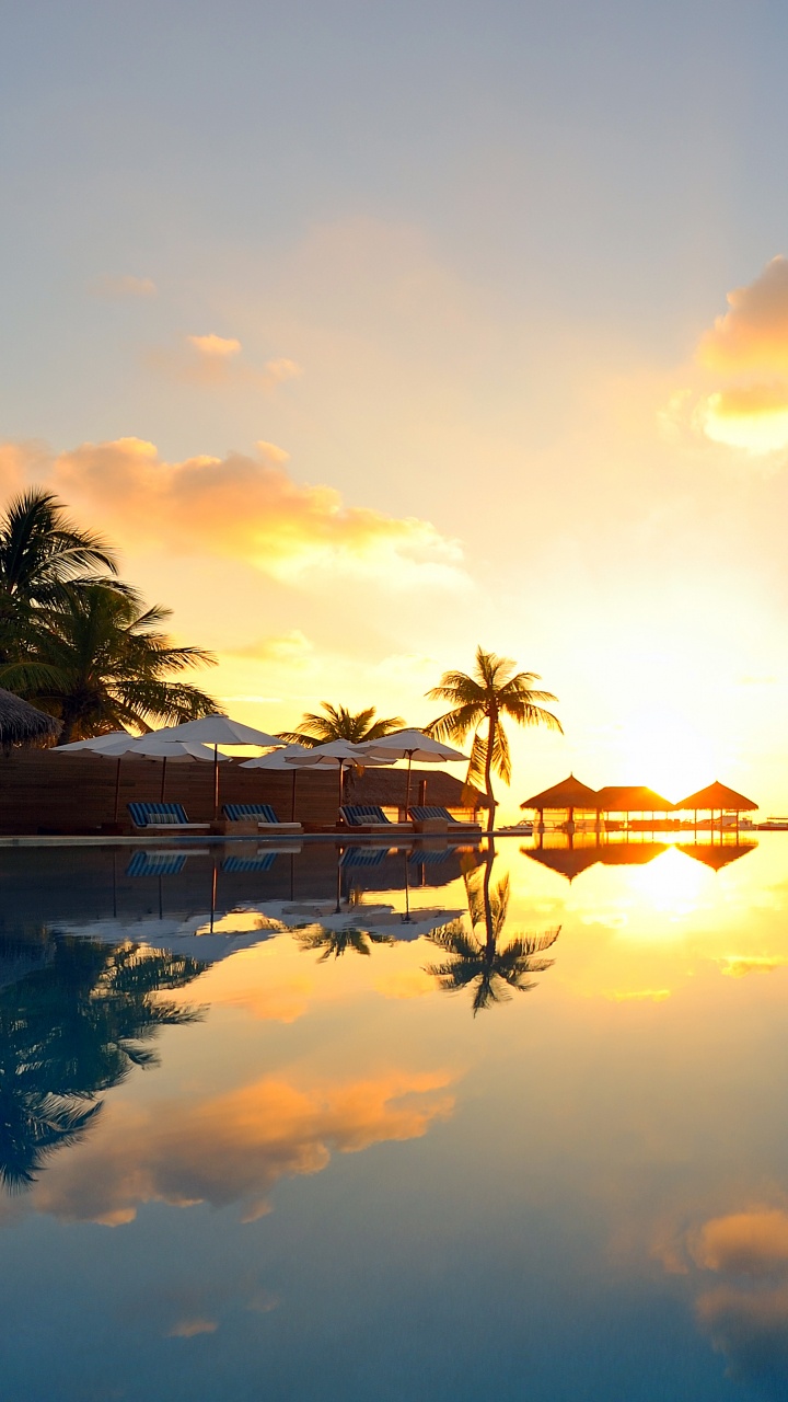 日落, 反射, 日出, 地平线, 早上 壁纸 720x1280 允许