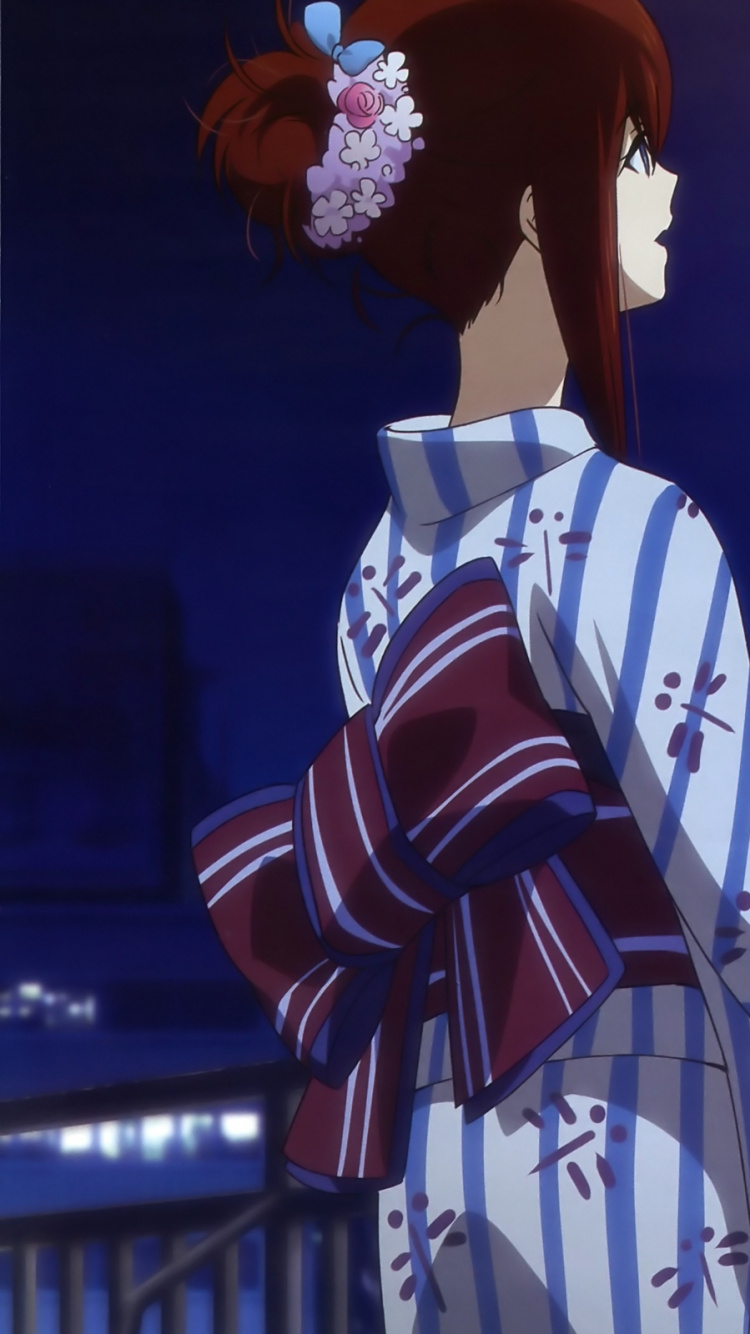 （椎名, Kurisu Makise, Rintarou冈部, 烟花, 空间 壁纸 750x1334 允许