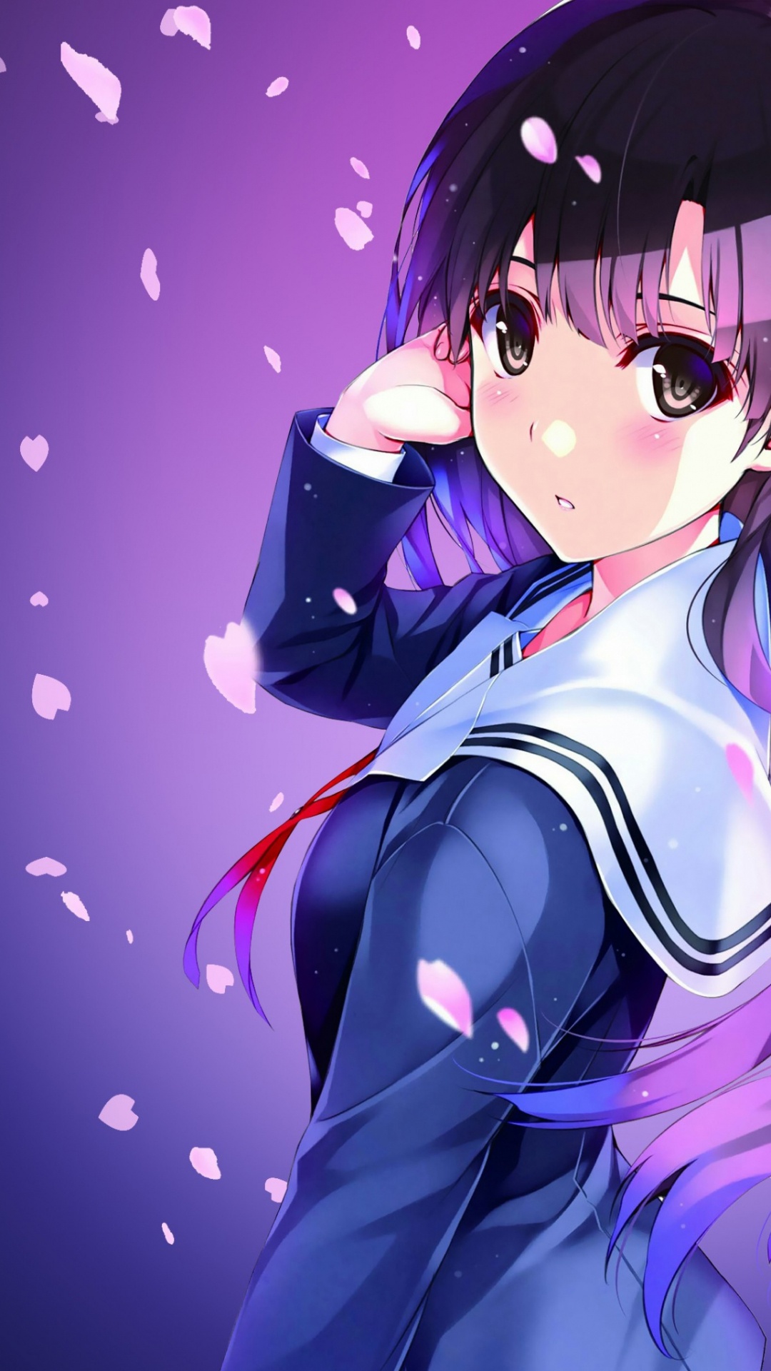 Anime, Hair, Hairstyle, Cartoon, Purple. Wallpaper in 1080x1920 Resolution